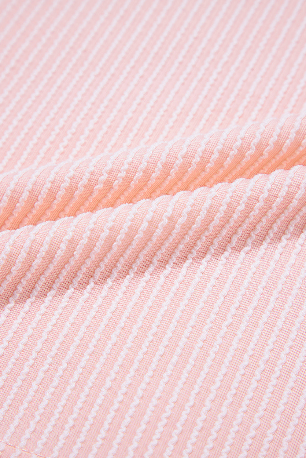 Pink Corded Knit Color Block Pocketed Crew Neck T Shirt-Tops/Tops & Tees-[Adult]-[Female]-2022 Online Blue Zone Planet