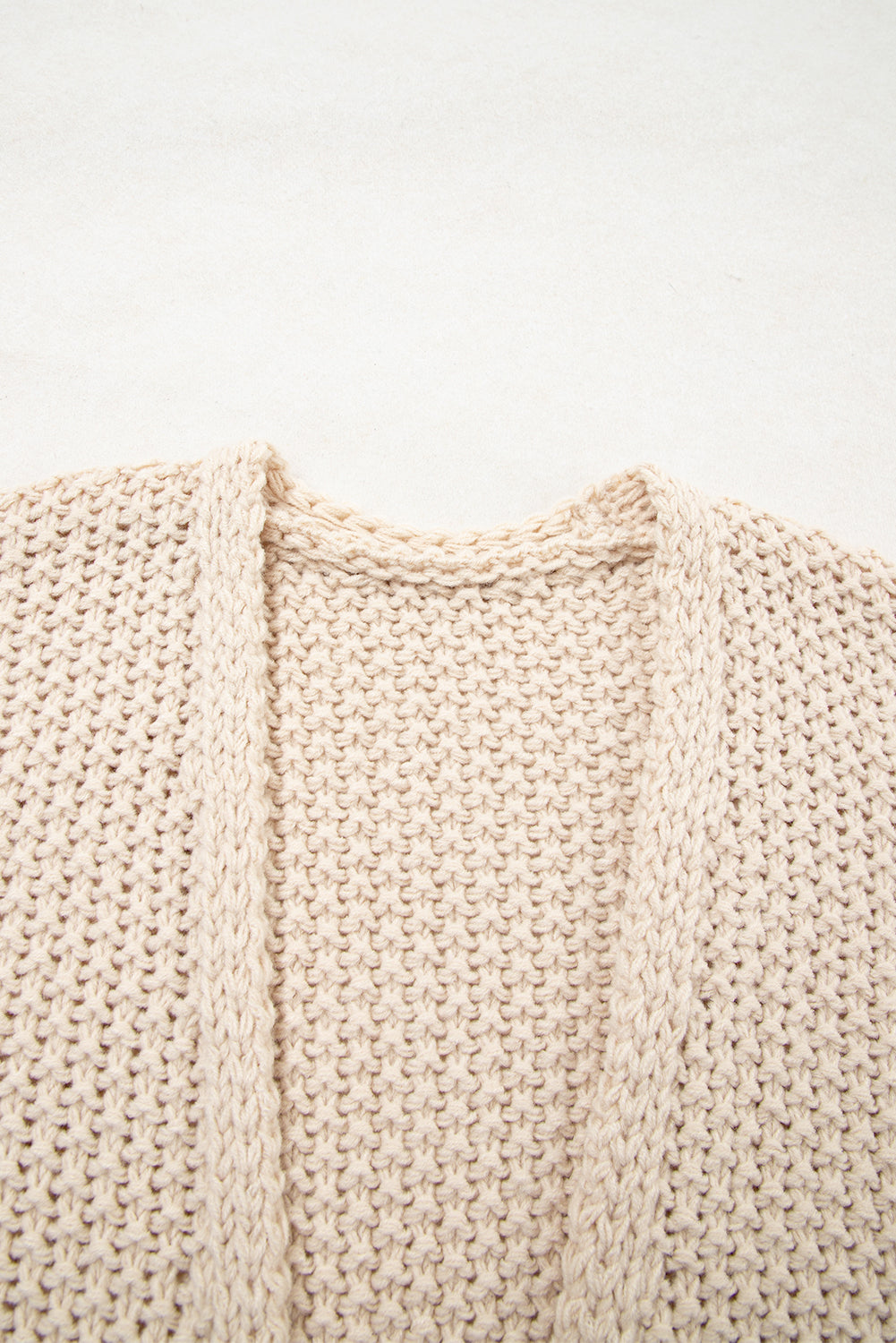 Parchment Color Block Crochet Open Front Plus Size Cardigan-Plus Size/Plus Size Sweaters & Cardigans-[Adult]-[Female]-2022 Online Blue Zone Planet