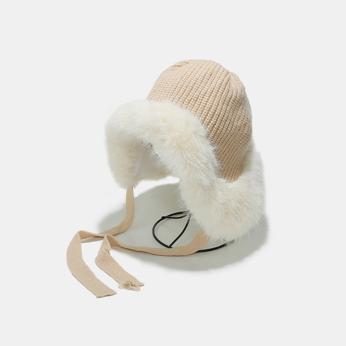 Thermal Tied Fuzzy Winter Hat-HATS-[Adult]-[Female]-Khaki-One Size-2022 Online Blue Zone Planet