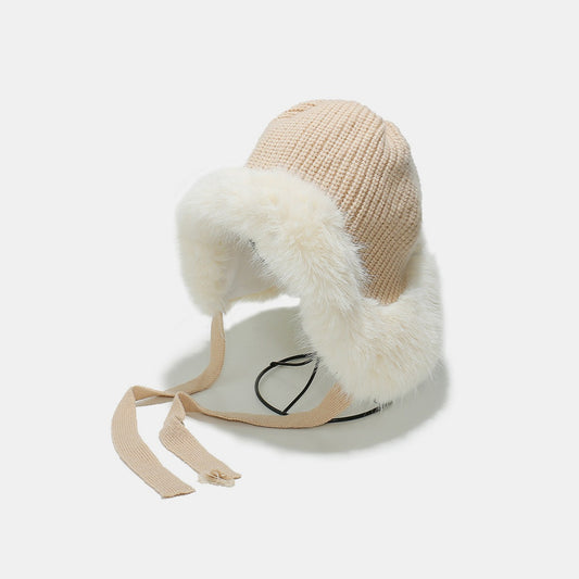 Thermal Tied Fuzzy Winter Hat-HATS-[Adult]-[Female]-Khaki-One Size-2022 Online Blue Zone Planet