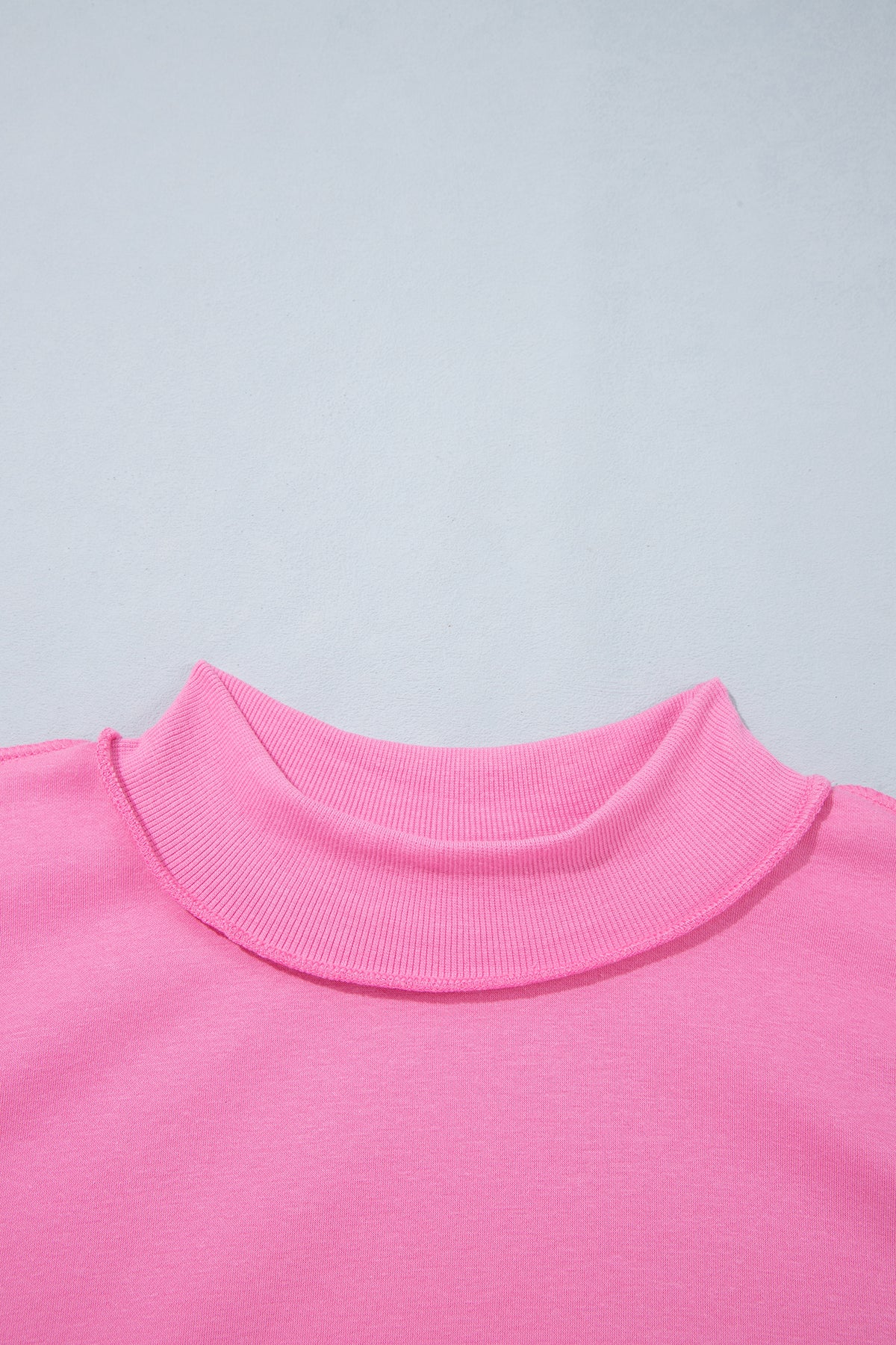 Bright Pink Exposed Seam Detail Reversible Double Wear Plus Size Sweatshirt-Plus Size/Plus Size Sweatshirts & Hoodies-[Adult]-[Female]-2022 Online Blue Zone Planet