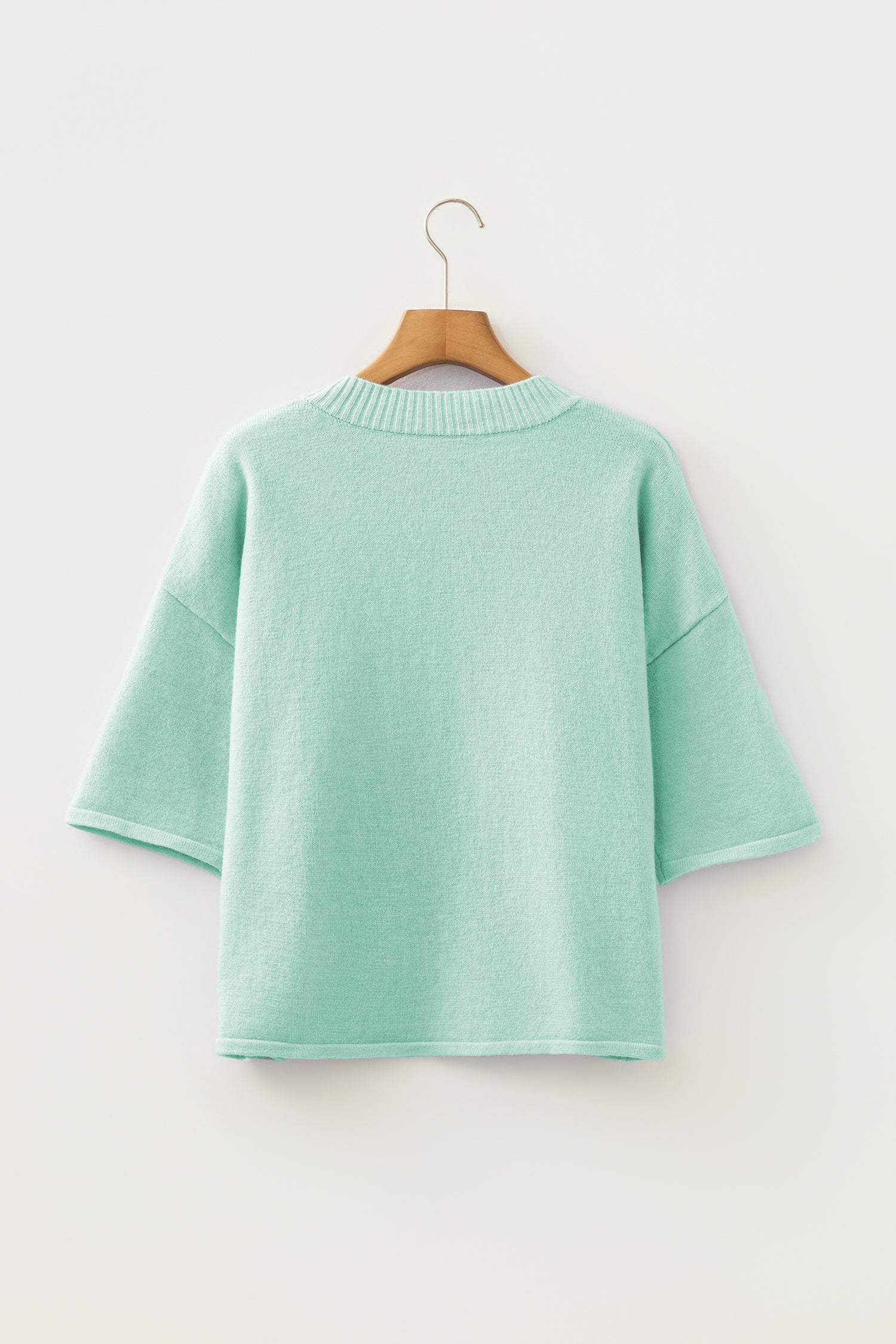 Peach Blossom 3/4 Sleeve Boxy Knit Button Down Sweater Cardigan-TOPS / DRESSES-[Adult]-[Female]-2022 Online Blue Zone Planet