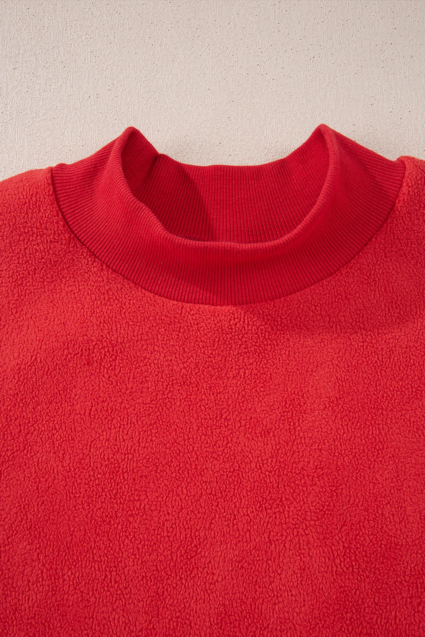 Racing Red Oversize Drop Shoulder Reversible Mock Neck Sweatshirt-Tops/Sweatshirts & Hoodies-[Adult]-[Female]-2022 Online Blue Zone Planet