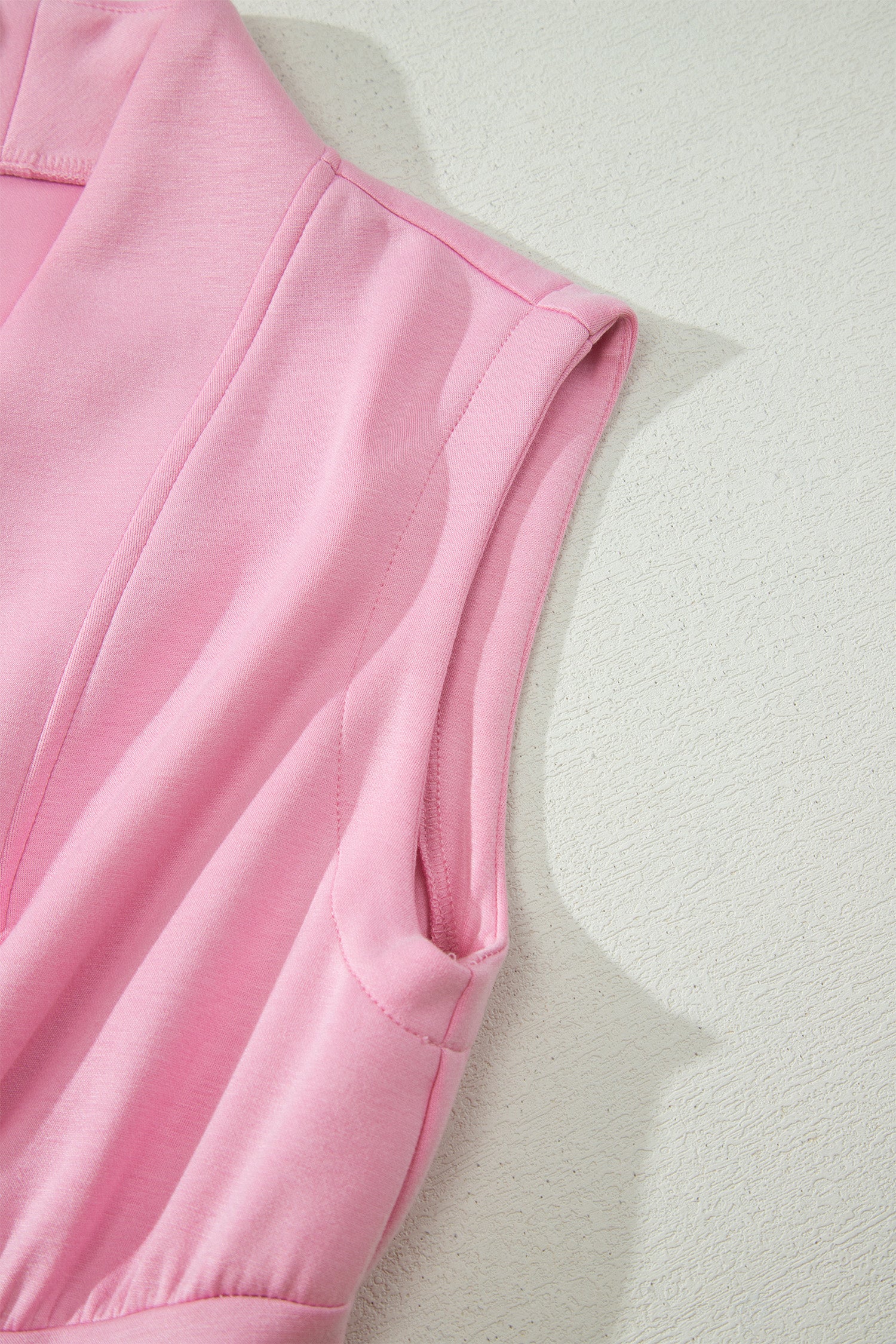 Pink V Neck Sleeveless Double Zip Shift Midi Dress-TOPS / DRESSES-[Adult]-[Female]-2022 Online Blue Zone Planet