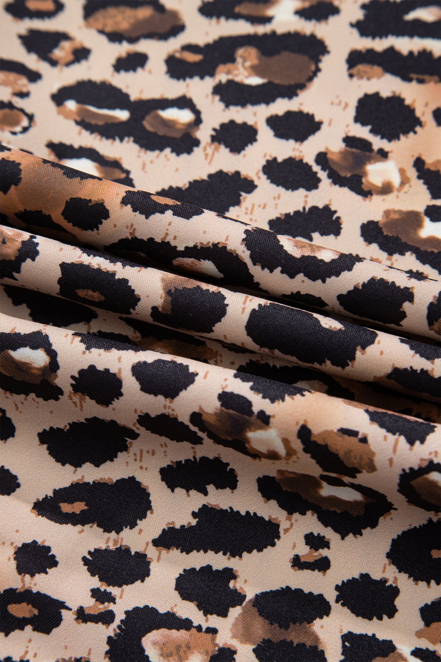 Sky Blue Stripe Contrast Leopard Patchwork Long Shirt Dress with Slits-TOPS / DRESSES-[Adult]-[Female]-2022 Online Blue Zone Planet