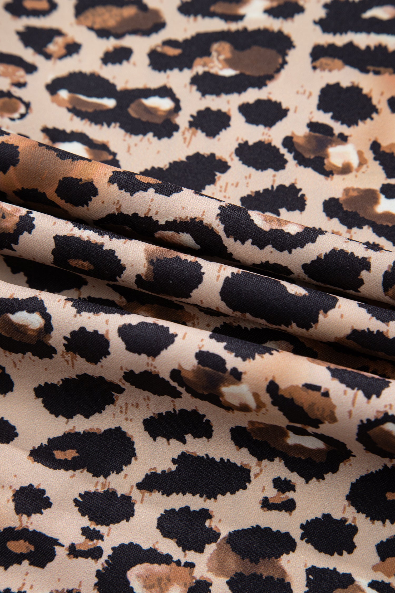 Sky Blue Stripe Contrast Leopard Patchwork Long Shirt Dress with Slits-TOPS / DRESSES-[Adult]-[Female]-2022 Online Blue Zone Planet