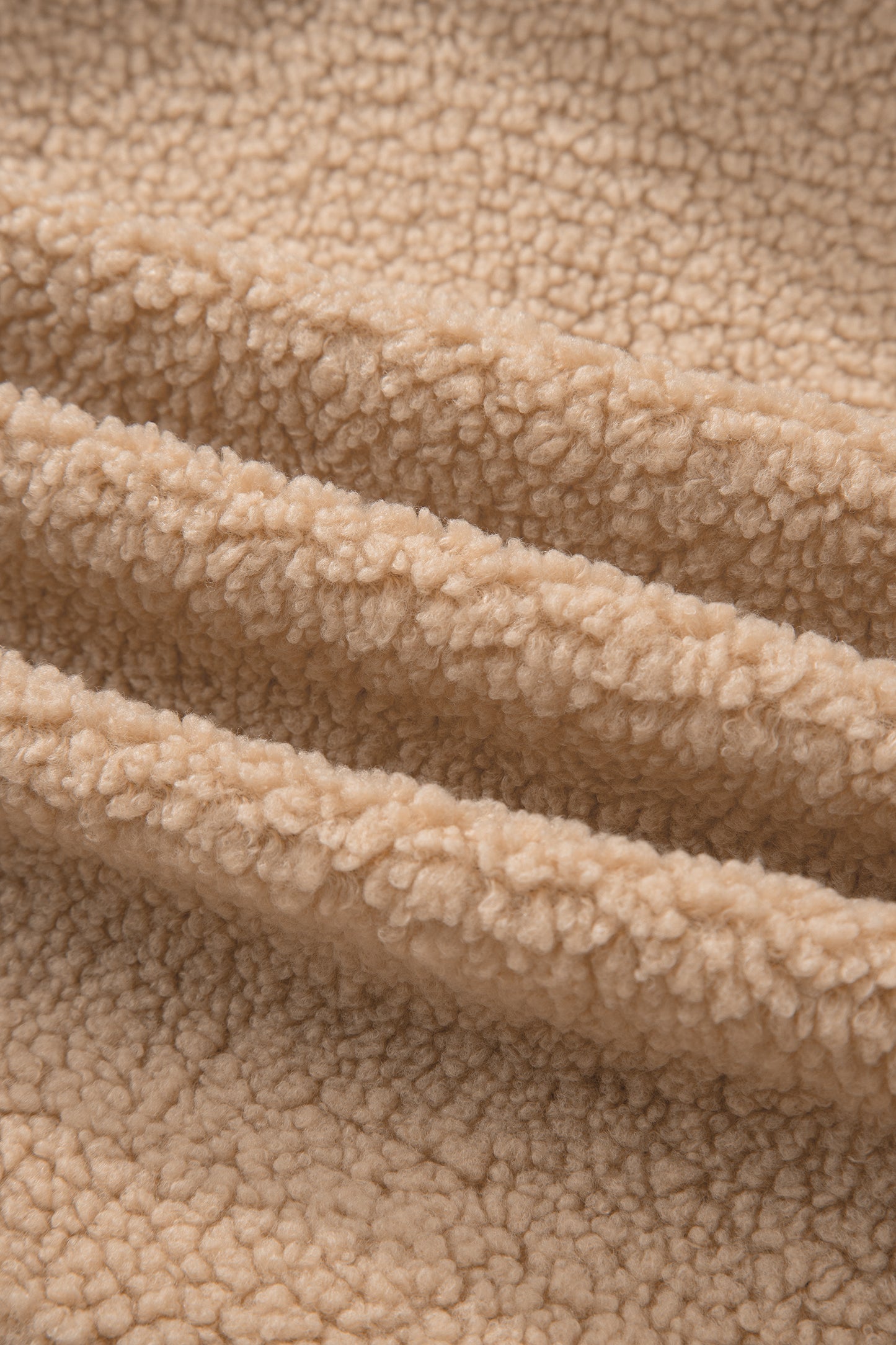 Straw Yellow 2-tone Color Block Patchwork Half Button Sherpa Sweatshirt-Tops/Sweatshirts & Hoodies-[Adult]-[Female]-2022 Online Blue Zone Planet