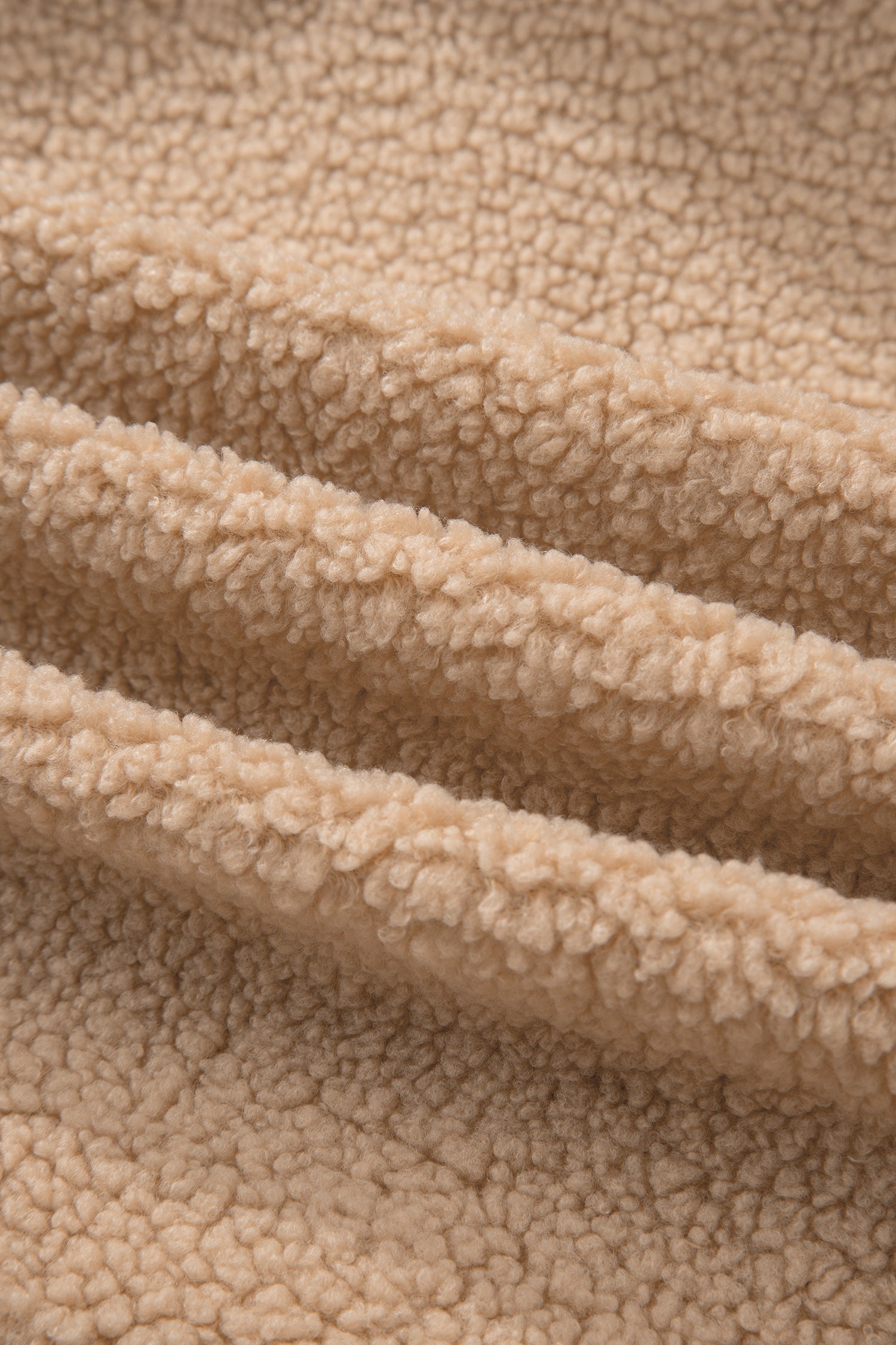 Straw Yellow 2-tone Color Block Patchwork Half Button Sherpa Sweatshirt-Tops/Sweatshirts & Hoodies-[Adult]-[Female]-2022 Online Blue Zone Planet