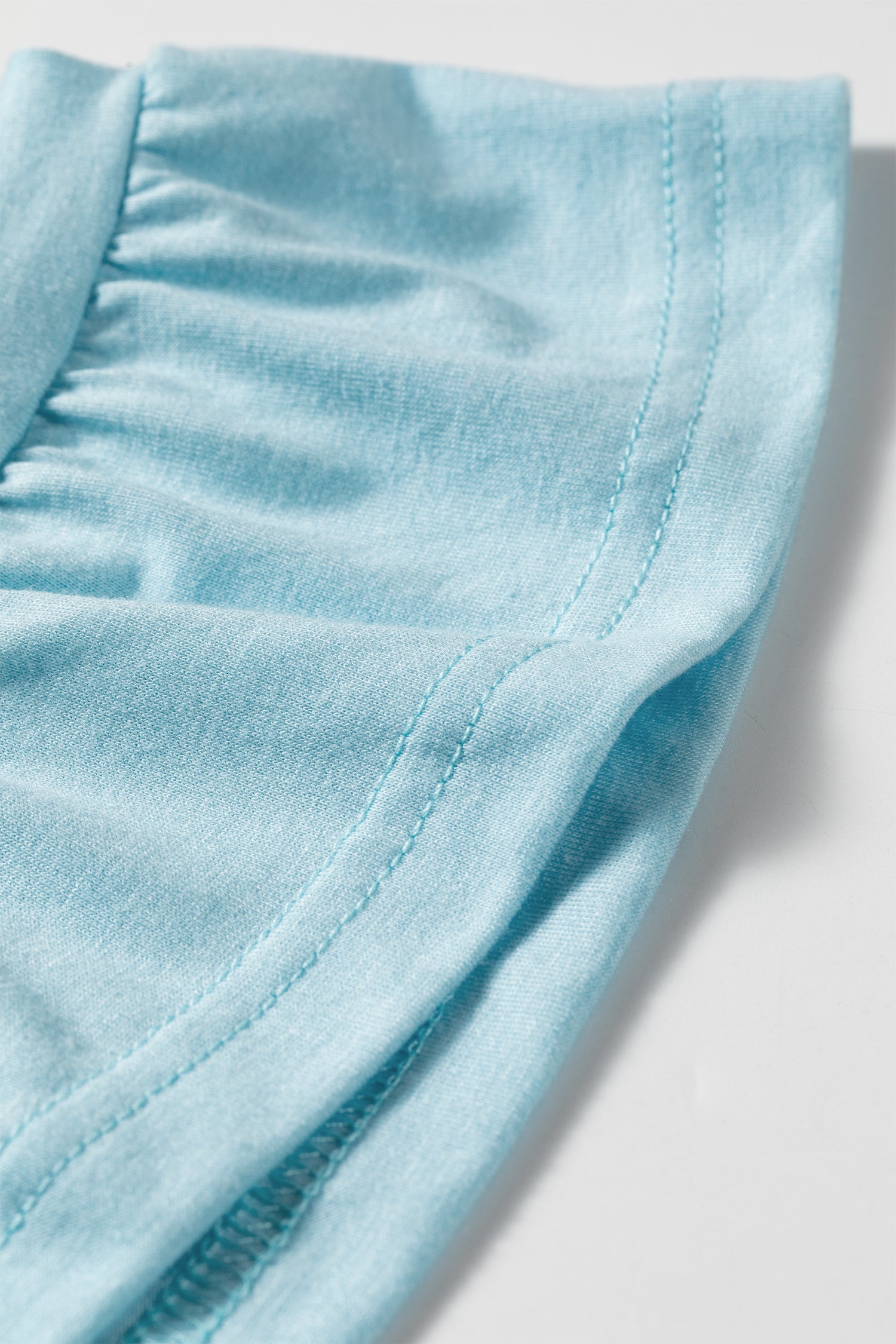 Light Blue Ruffled Short Sleeve Plus Size Casual Blouse-Plus Size/Plus Size Tops/Plus Size Blouses & Shirts-[Adult]-[Female]-2022 Online Blue Zone Planet