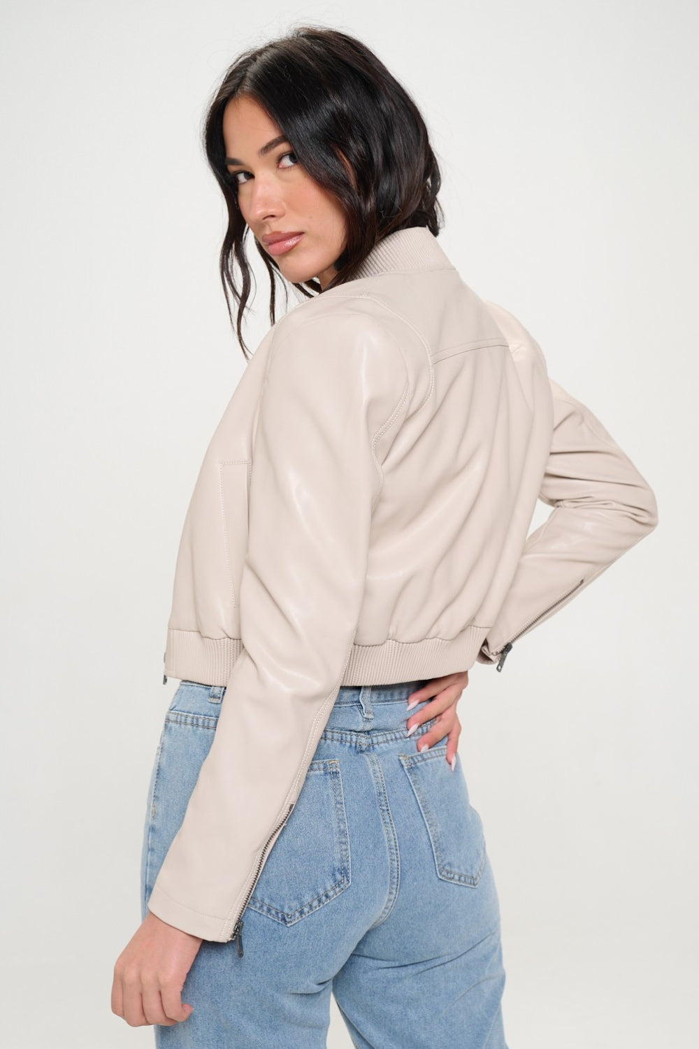 Coalition LA Zip Up Cropped Bomber Jacket-TOPS / DRESSES-[Adult]-[Female]-2022 Online Blue Zone Planet