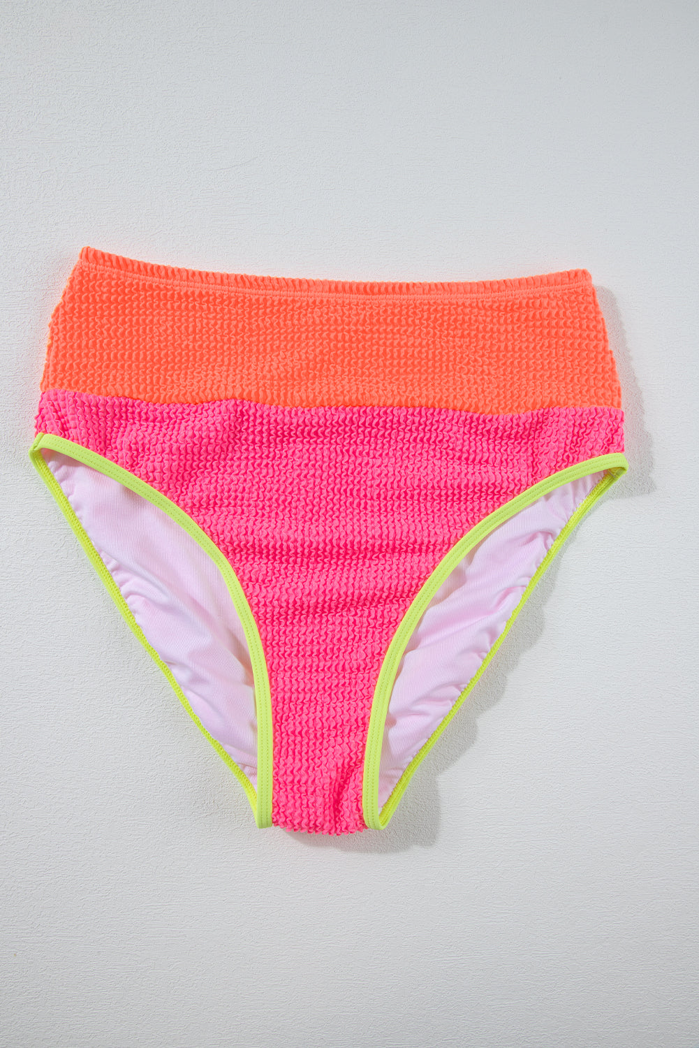 Grapefruit Orange Color Block High Waisted Sexy Bikini Set Blue Zone Planet