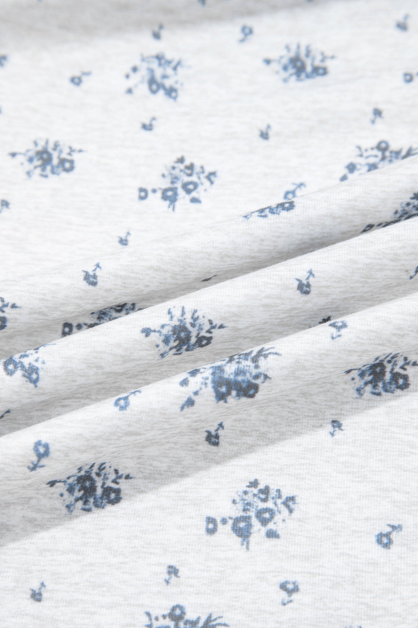 Gray Floral Print Elastic Waist Full Length Regular Pants-Bottoms/Pants & Culotte-[Adult]-[Female]-2022 Online Blue Zone Planet
