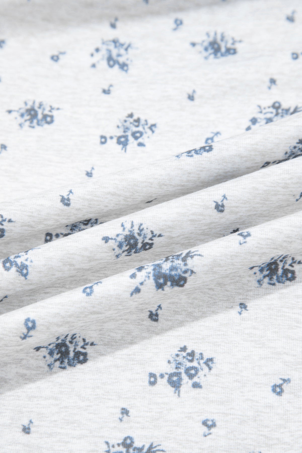 Gray Floral Print Elastic Waist Full Length Regular Pants-Bottoms/Pants & Culotte-[Adult]-[Female]-2022 Online Blue Zone Planet