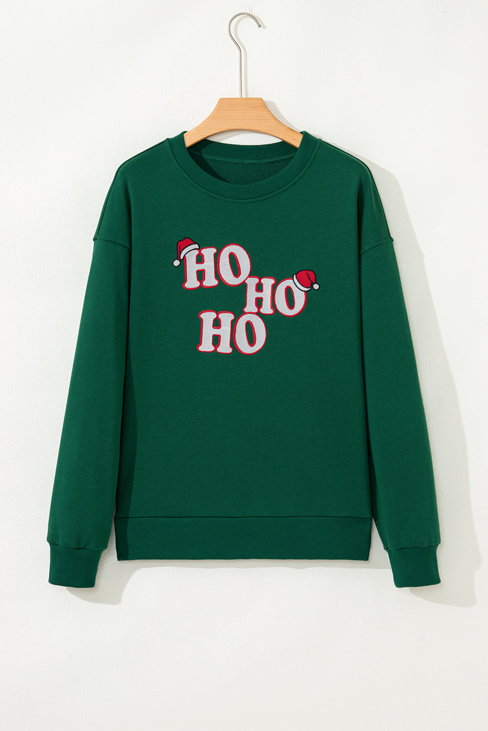 Evergreen Embroidered Letter Graphic Christmas Fashion Sweatshirt-Tops/Sweatshirts & Hoodies-[Adult]-[Female]-2022 Online Blue Zone Planet