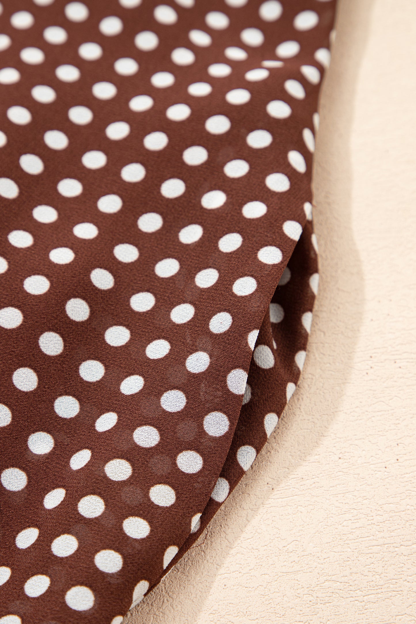 Coffee Polka Dot Print Backless Ruffled Tiered Maxi Dress-Dresses/Maxi Dresses-[Adult]-[Female]-2022 Online Blue Zone Planet