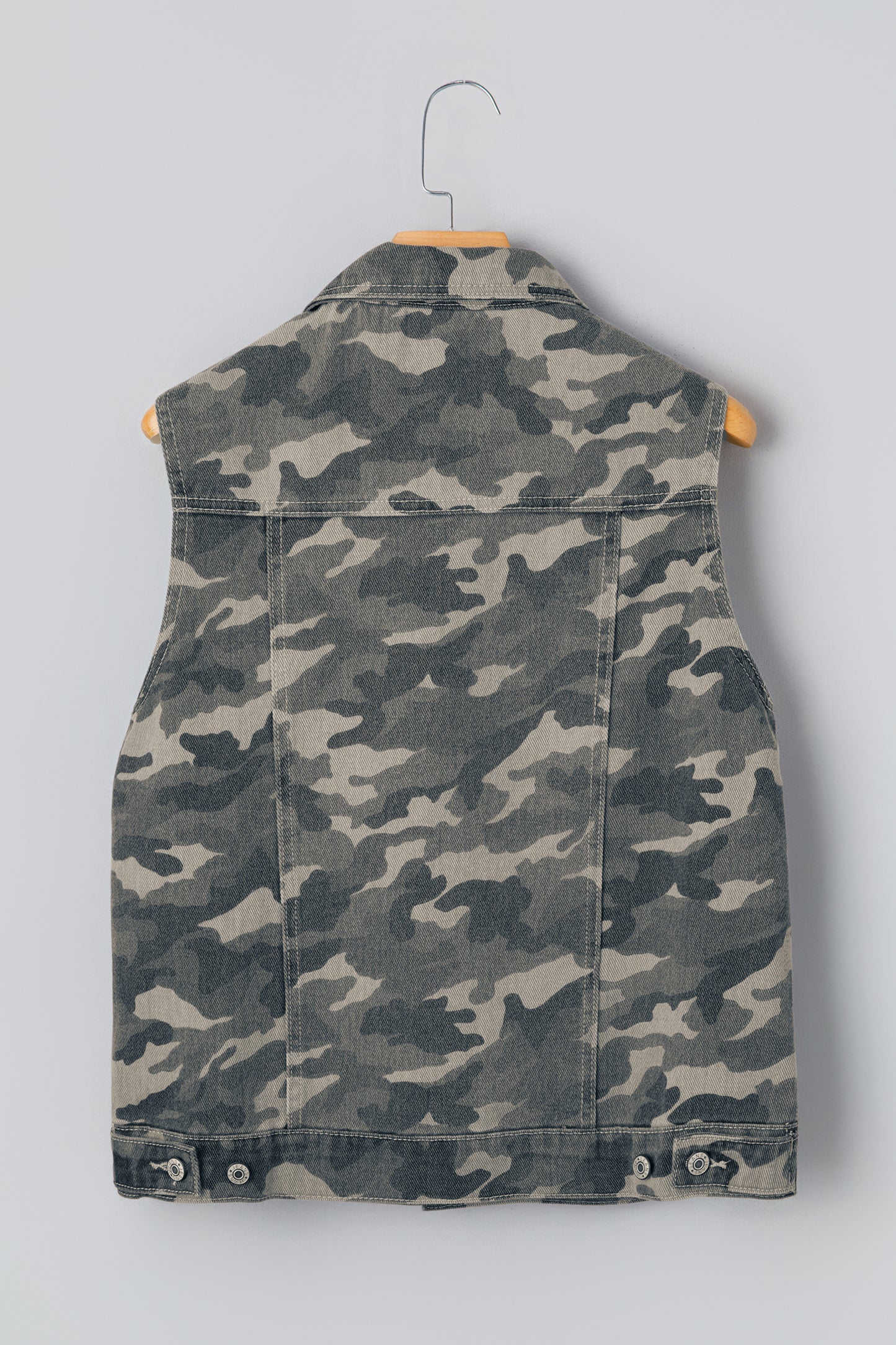 Green Camo Cargo Denim Vest-Outerwear/Vests-[Adult]-[Female]-2022 Online Blue Zone Planet