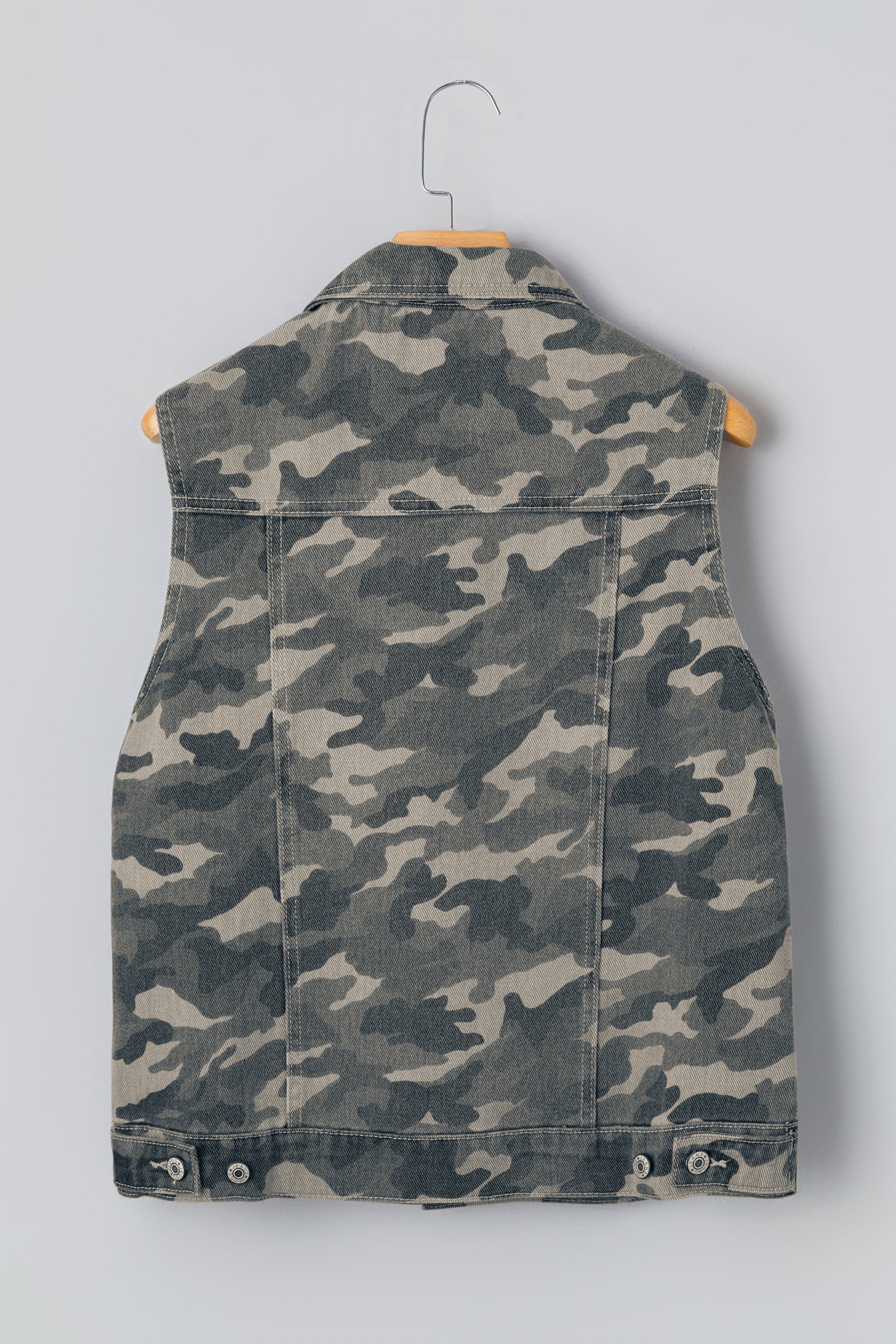 Green Camo Cargo Denim Vest-Outerwear/Vests-[Adult]-[Female]-2022 Online Blue Zone Planet