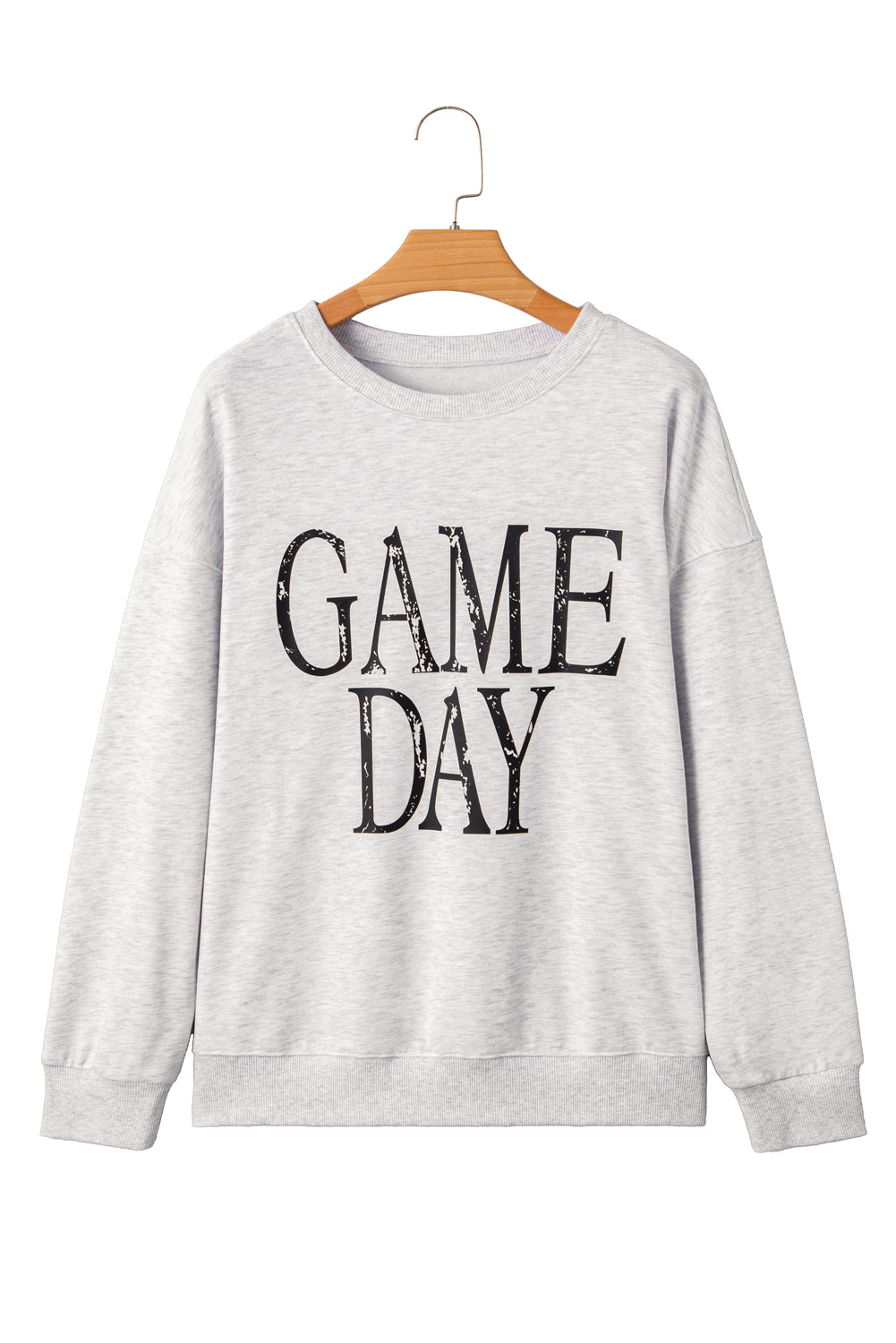 Black Vintage Washed Game Day Graphic Baggy Sweatshirt-Tops/Sweatshirts & Hoodies-[Adult]-[Female]-2022 Online Blue Zone Planet