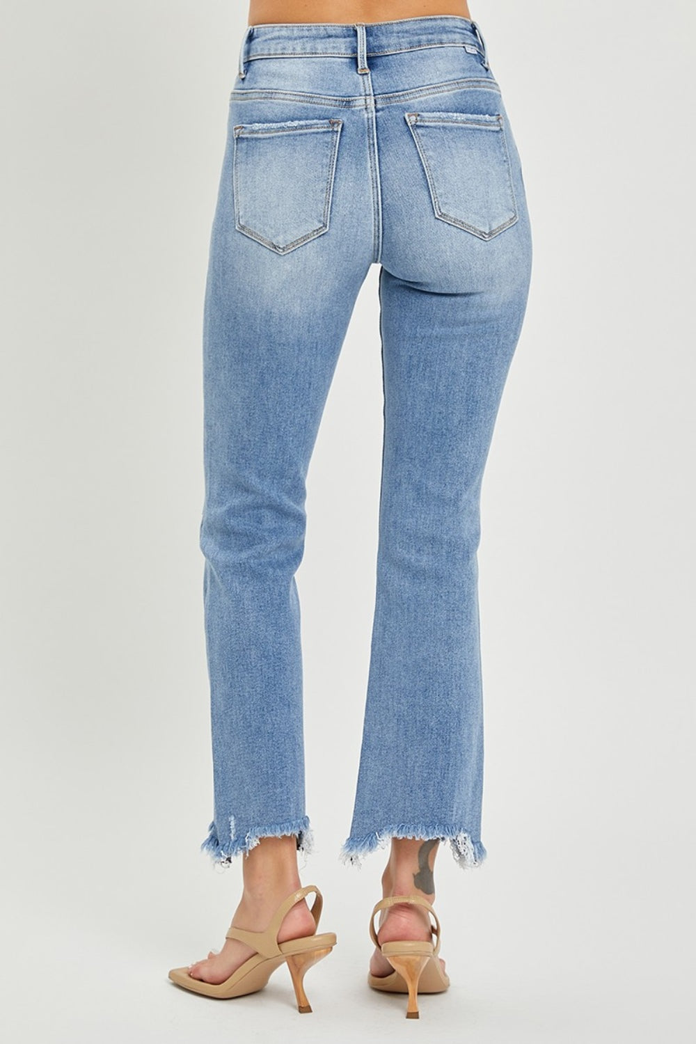 RISEN Full Size Frayed Hem Cropped Straight Jeans-[Adult]-[Female]-2022 Online Blue Zone Planet