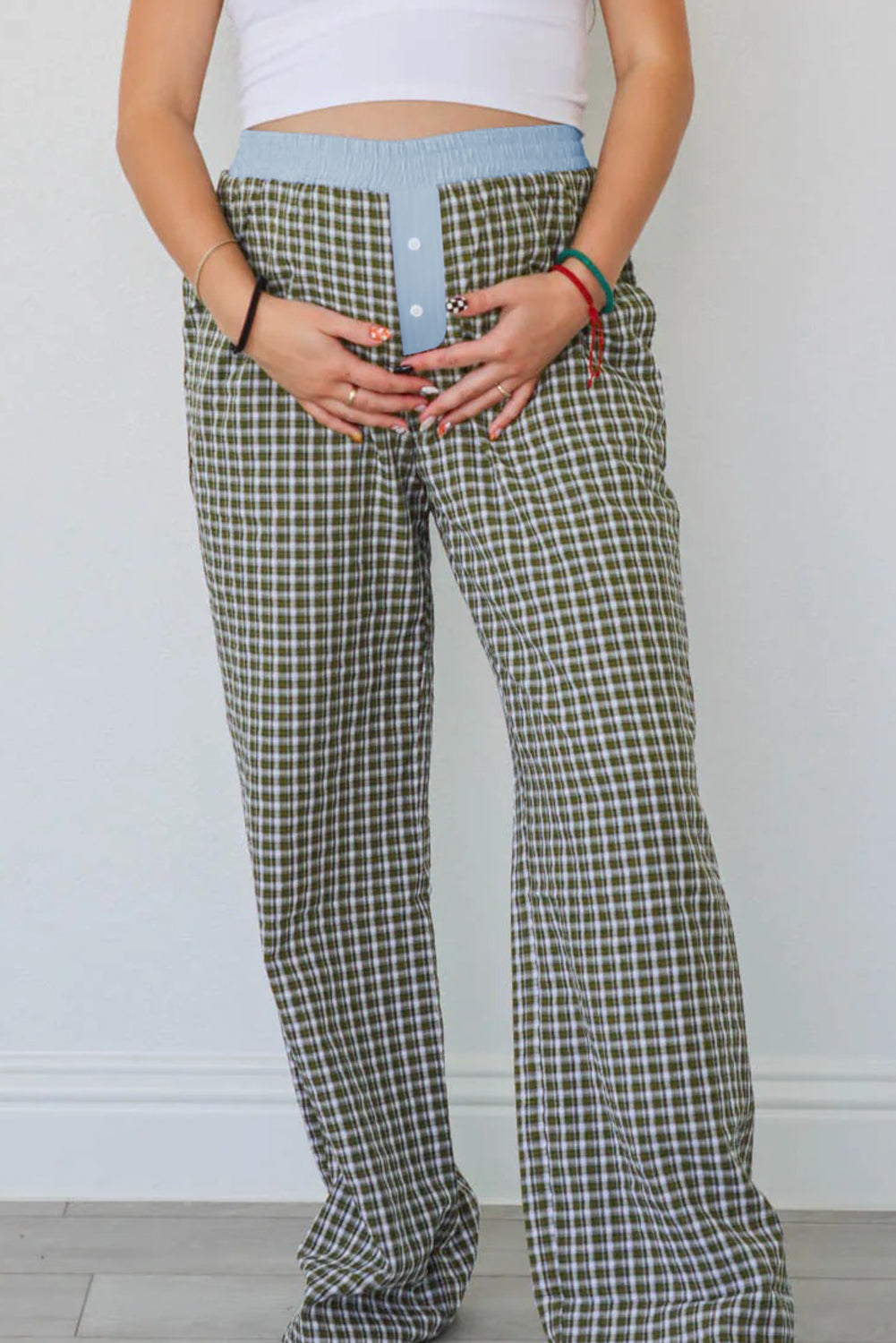 Brown Preppy Gingham Boxer Pants-Bottoms/Pants & Culotte-[Adult]-[Female]-2022 Online Blue Zone Planet