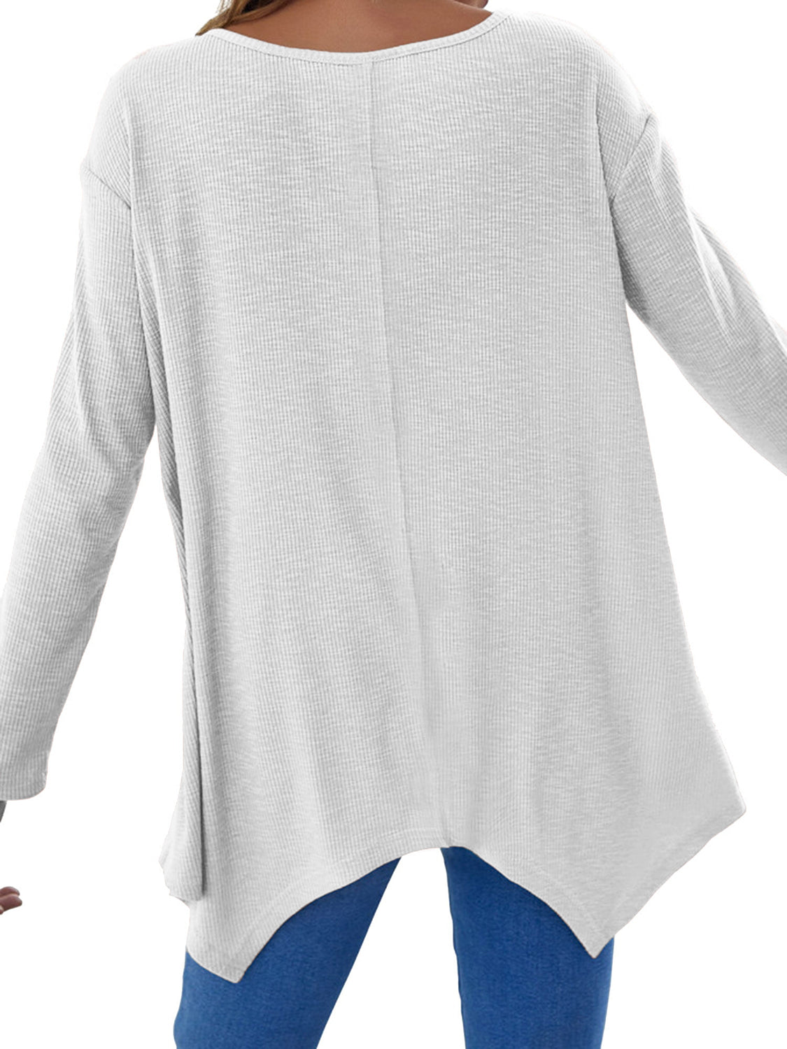 Full Size V-Neck Long Sleeve T-Shirt-TOPS / DRESSES-[Adult]-[Female]-2022 Online Blue Zone Planet