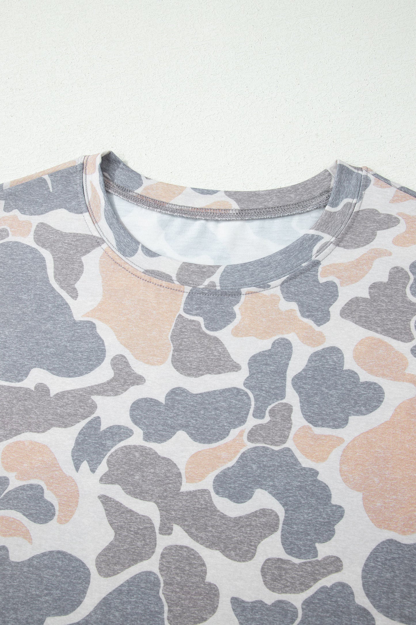 Multicolour Retro Camouflage Print Womens Casual T Shirt-Tops/Tops & Tees-[Adult]-[Female]-2022 Online Blue Zone Planet