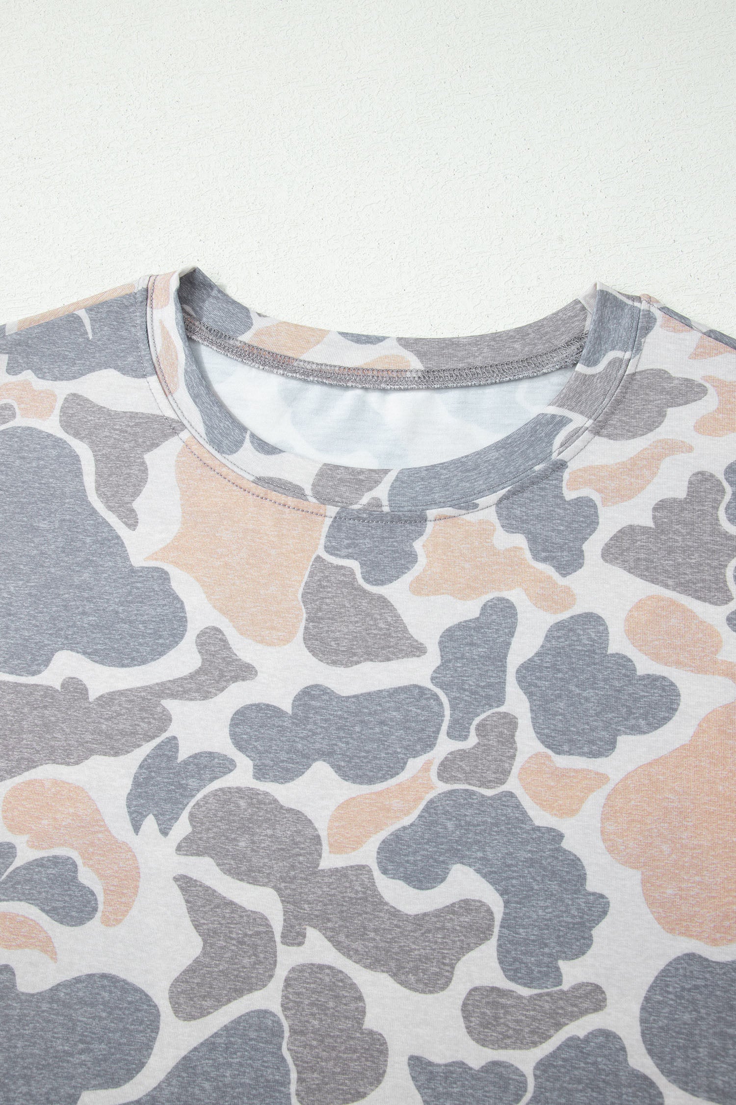 Multicolour Retro Camouflage Print Womens Casual T Shirt-Tops/Tops & Tees-[Adult]-[Female]-2022 Online Blue Zone Planet