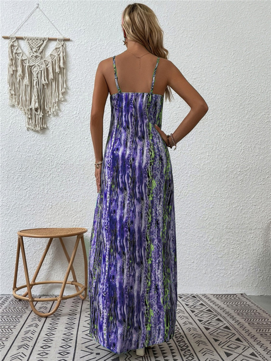 Full Size Printed Scoop Neck Maxi Cami Dress-TOPS / DRESSES-[Adult]-[Female]-2022 Online Blue Zone Planet