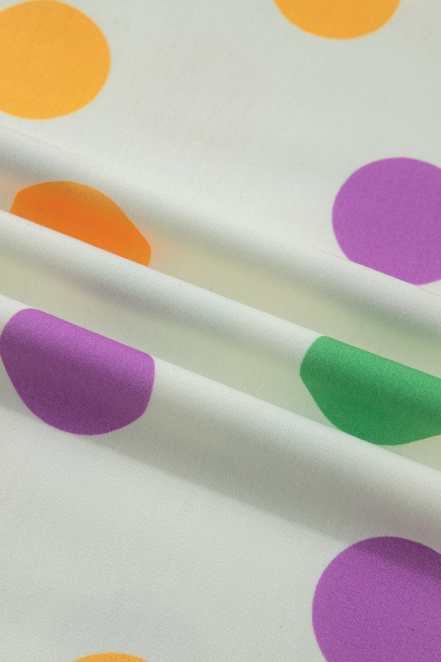 Multicolour Polka Dot Print Drop Shoulder Pullover Drawstring Shorts Set-Two Piece Sets/Short Sets-[Adult]-[Female]-2022 Online Blue Zone Planet