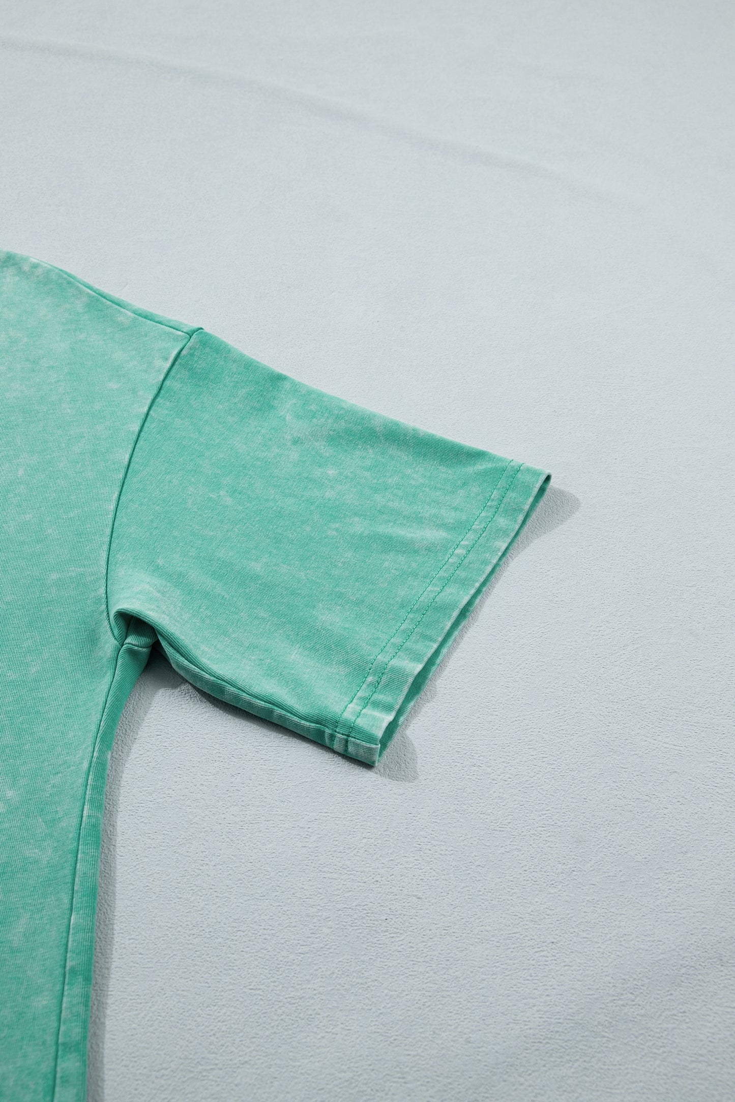 Mint Green Solid Color Cotton Mineral Washed Oversize Tee-Tops/Tops & Tees-[Adult]-[Female]-2022 Online Blue Zone Planet