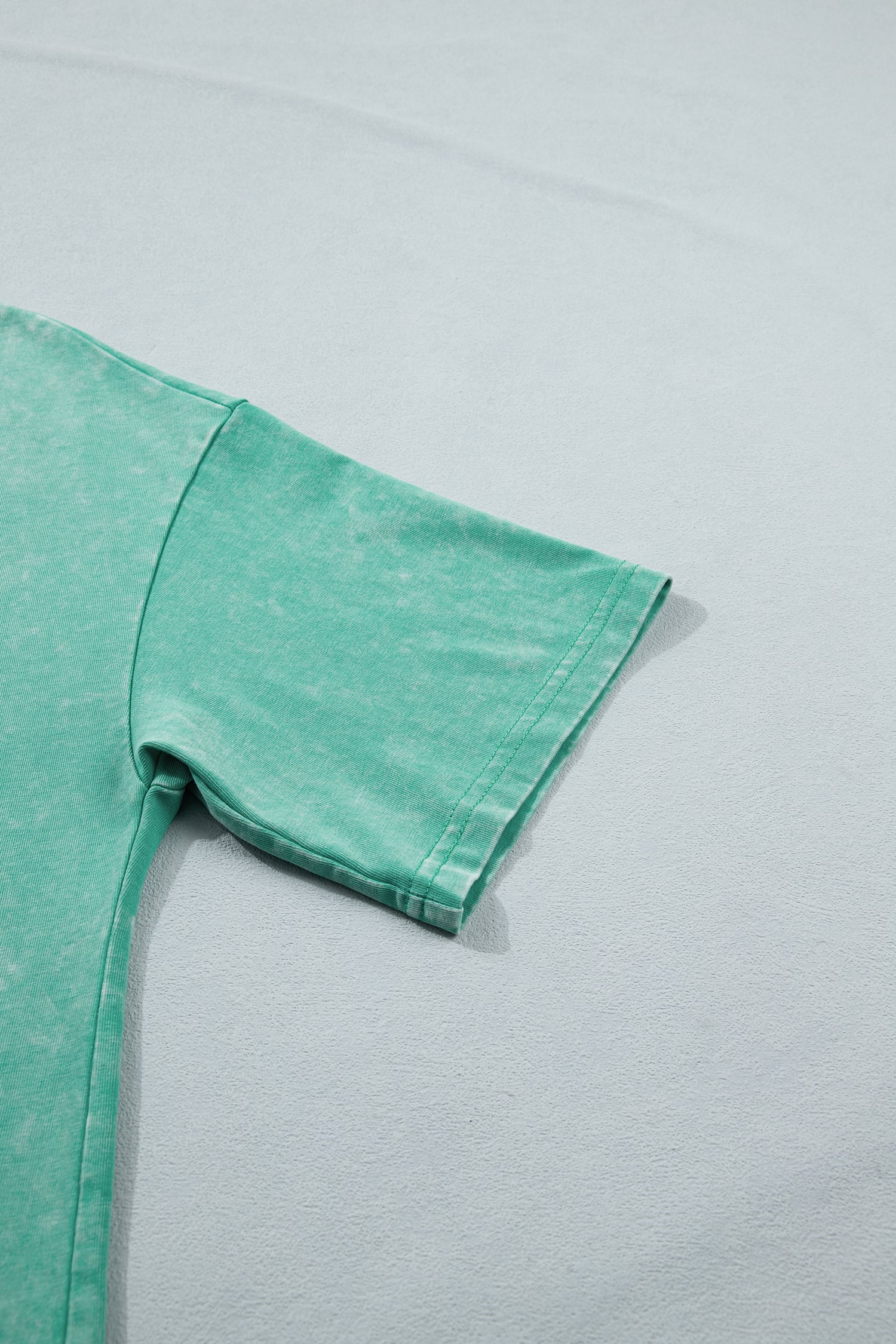 Mint Green Solid Color Cotton Mineral Washed Oversize Tee-Tops/Tops & Tees-[Adult]-[Female]-2022 Online Blue Zone Planet