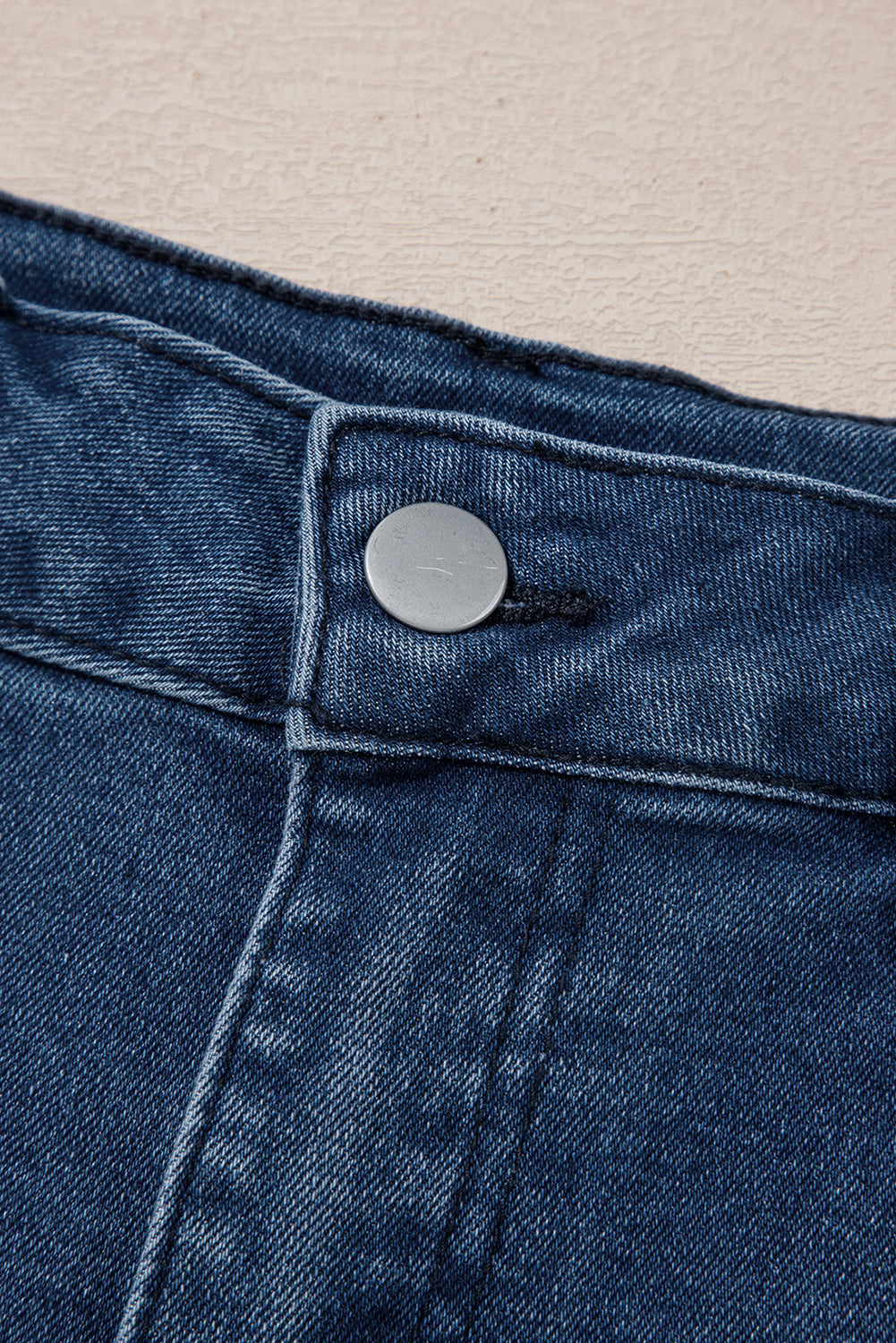Sail Blue Scalloped Hemline Acid Wash High Waist Denim Shorts-Bottoms/Denim Shorts-[Adult]-[Female]-2022 Online Blue Zone Planet