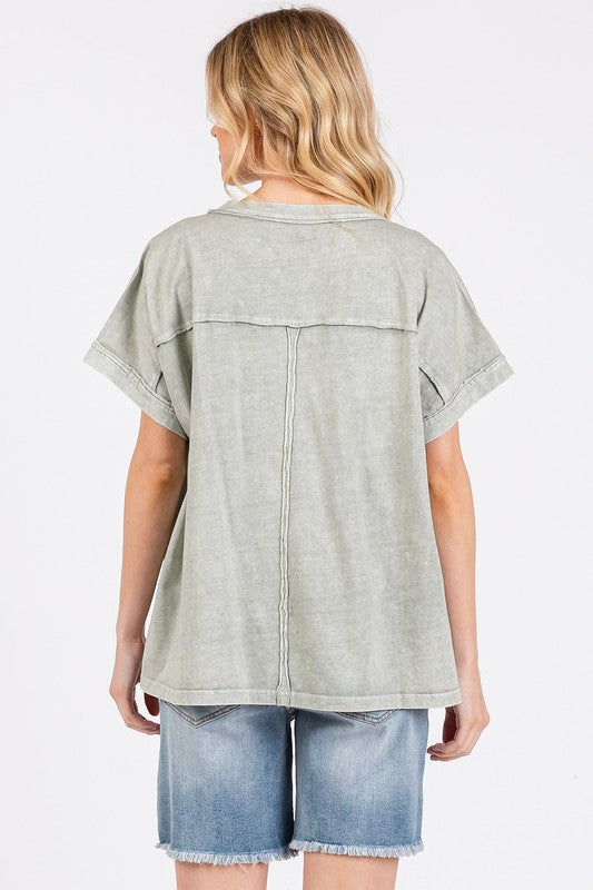 Mittoshop PEACE Round Neck Short Sleeve T-Shirt-TOPS / DRESSES-[Adult]-[Female]-2022 Online Blue Zone Planet