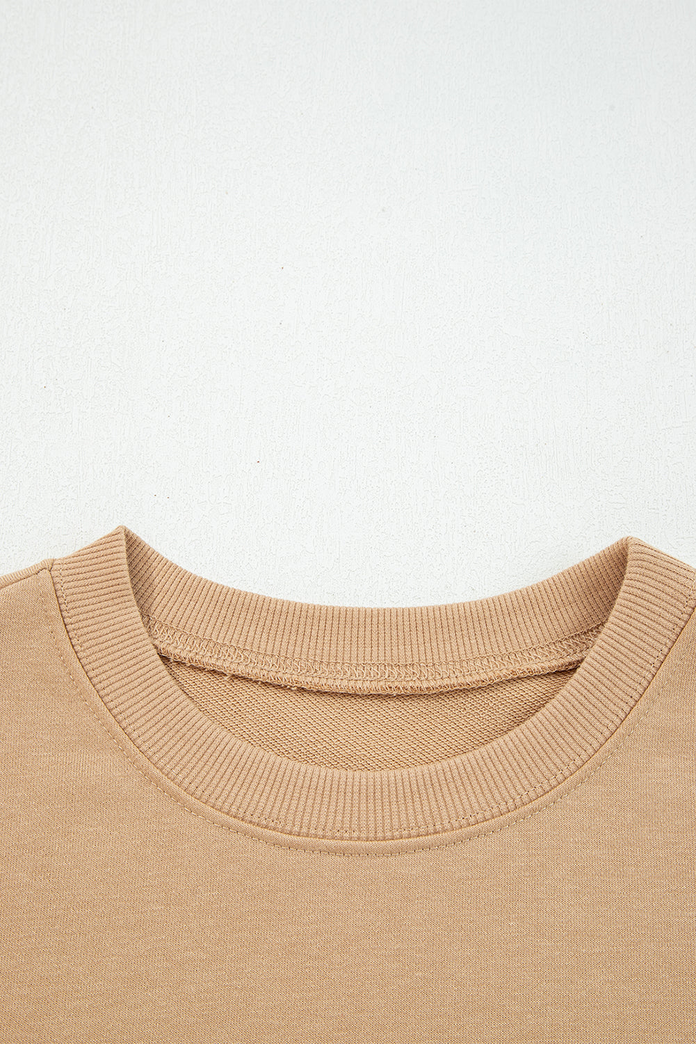 Light French Beige Varsity Striped Detail Drop Shoulder Oversized Sweatshirt-Tops/Sweatshirts & Hoodies-[Adult]-[Female]-2022 Online Blue Zone Planet