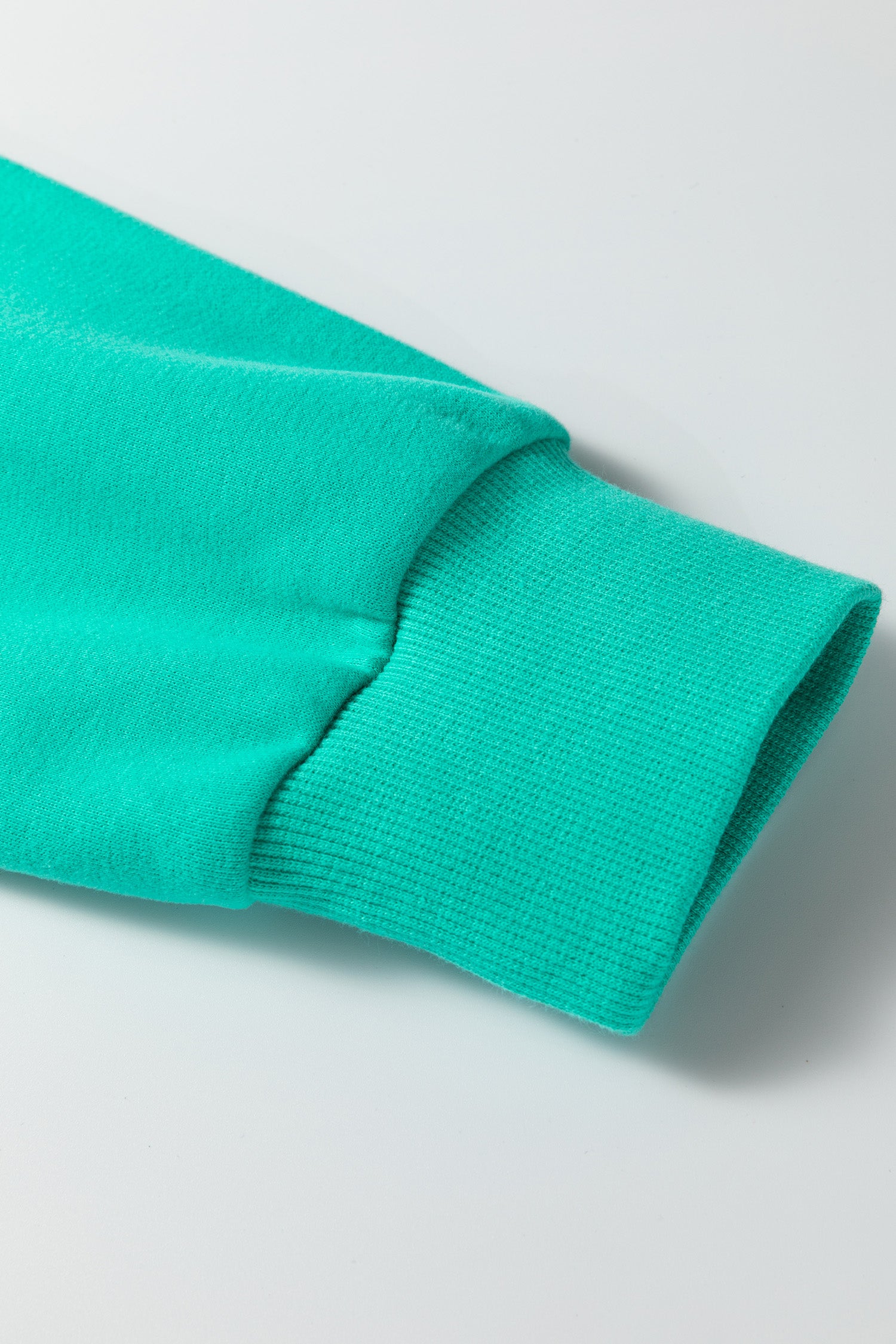 Sea Green Oversize Blessed Embroidered Mock Neck Sweatshirt-Tops/Sweatshirts & Hoodies-[Adult]-[Female]-2022 Online Blue Zone Planet