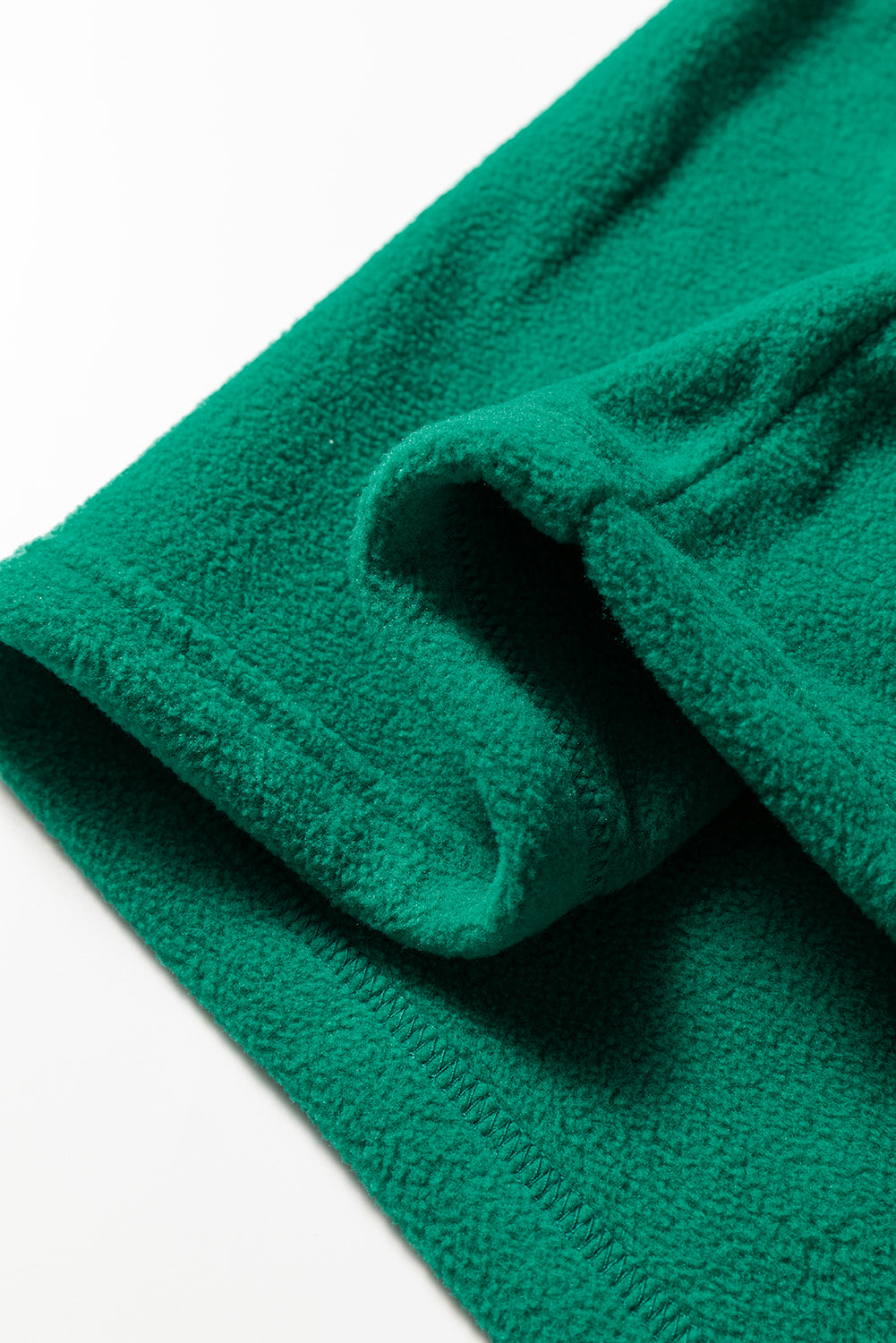 Dark Green Half Zip Contrast Trim Pocketed Plus Size Fleece Sweatshirt-Plus Size/Plus Size Sweatshirts & Hoodies-[Adult]-[Female]-2022 Online Blue Zone Planet