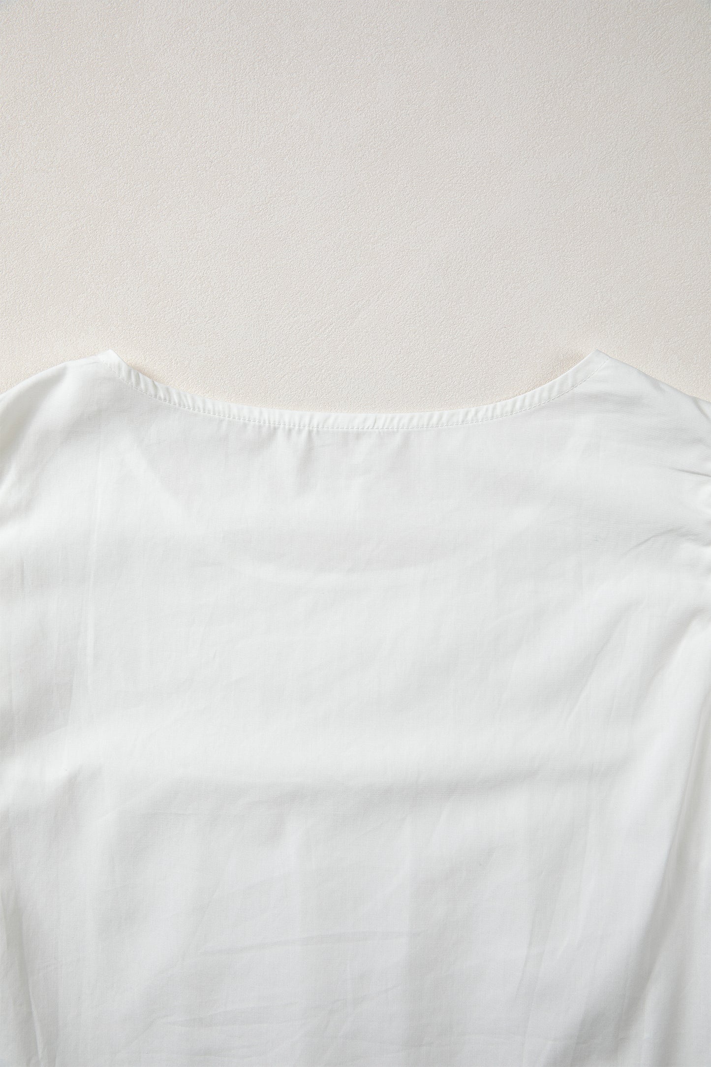 White Lace Detail Flutter Sleeve Pleated Round Neck Blouse-Tops/Blouses & Shirts-[Adult]-[Female]-2022 Online Blue Zone Planet