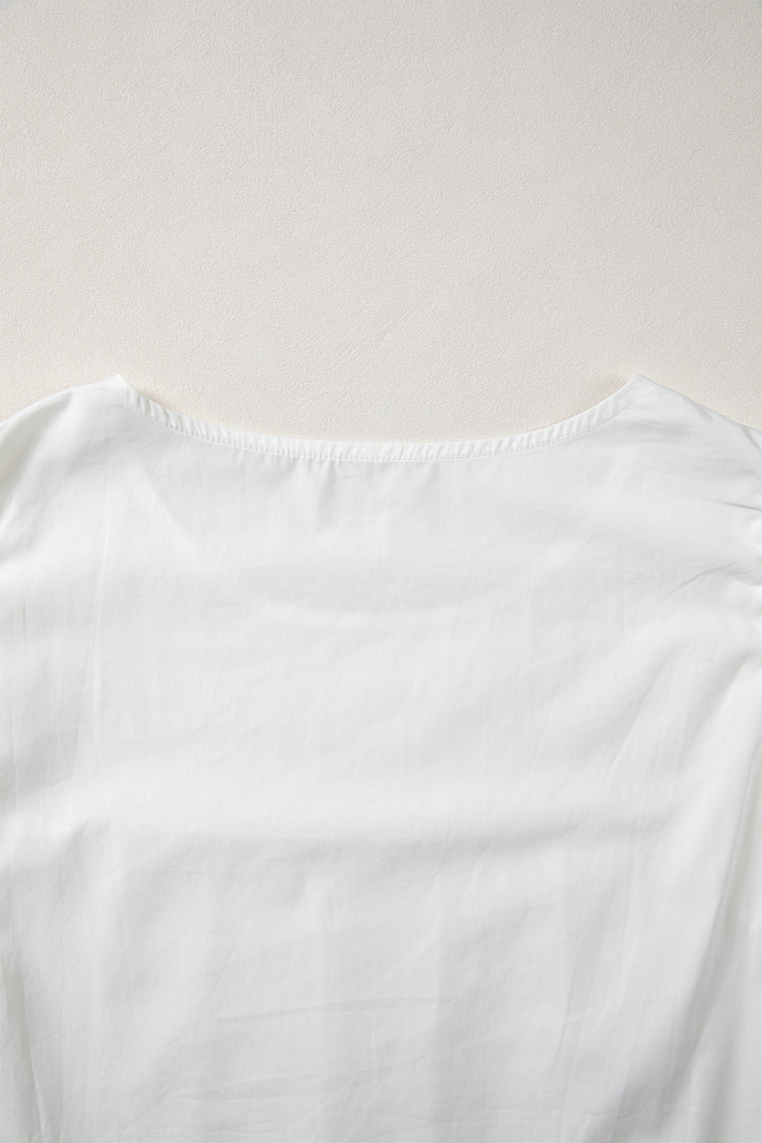 White Lace Detail Flutter Sleeve Pleated Round Neck Blouse-Tops/Blouses & Shirts-[Adult]-[Female]-2022 Online Blue Zone Planet