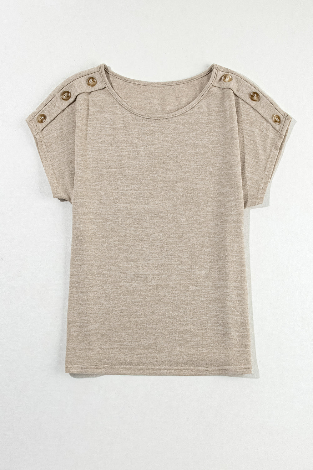 Apricot Pink Button Detail Batwing Sleeve Casual Tee-Tops/Tops & Tees-[Adult]-[Female]-2022 Online Blue Zone Planet