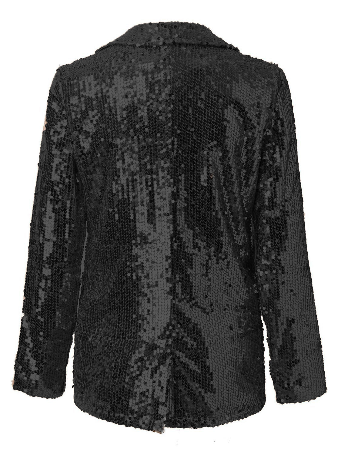 Blue Zone Planet | Sequin Lapel Collar Long Sleeve Blazer-TOPS / DRESSES-[Adult]-[Female]-2022 Online Blue Zone Planet