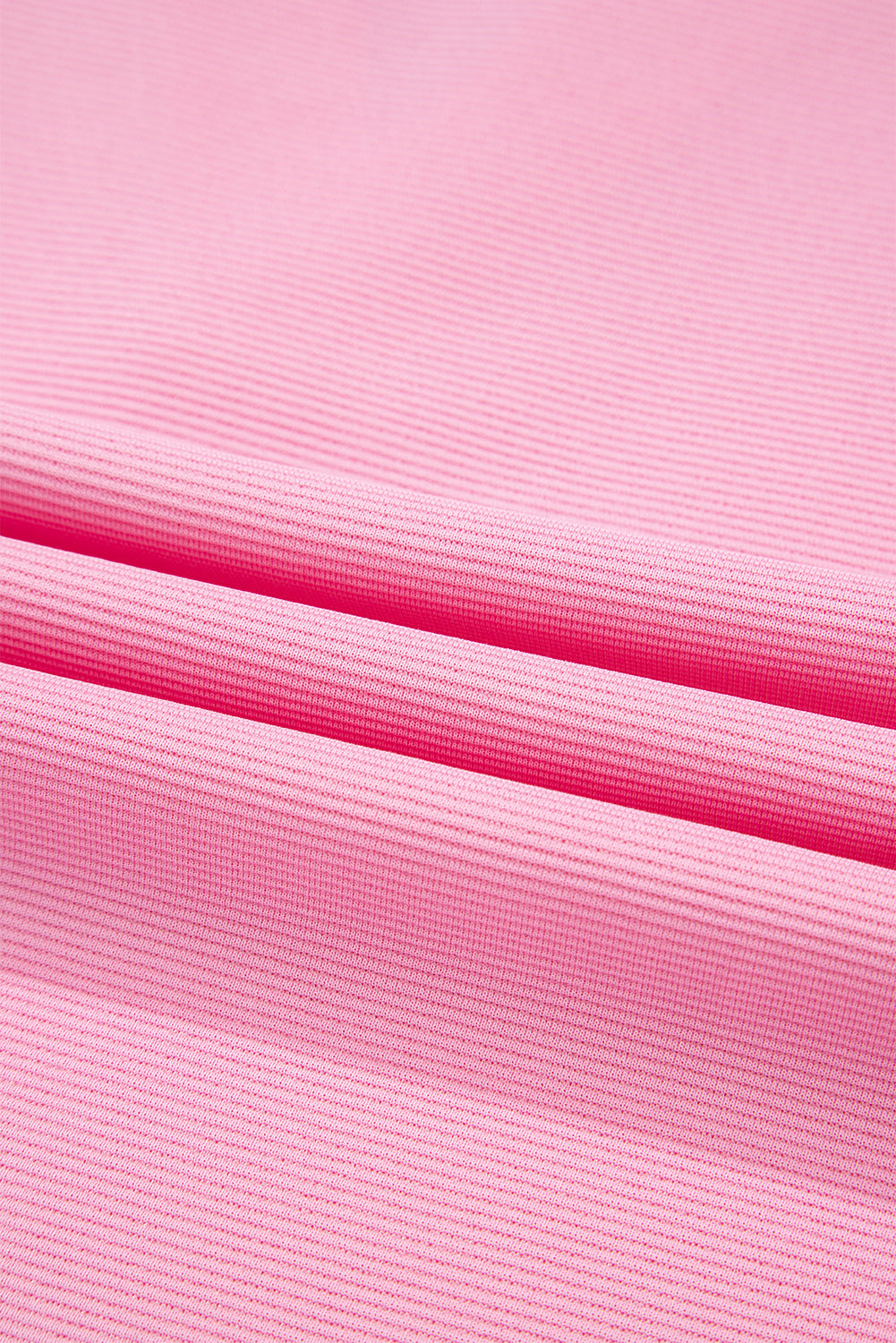 Pink Contrast V Neck Ruffled Textured Knit Top-Tops/Blouses & Shirts-[Adult]-[Female]-2022 Online Blue Zone Planet