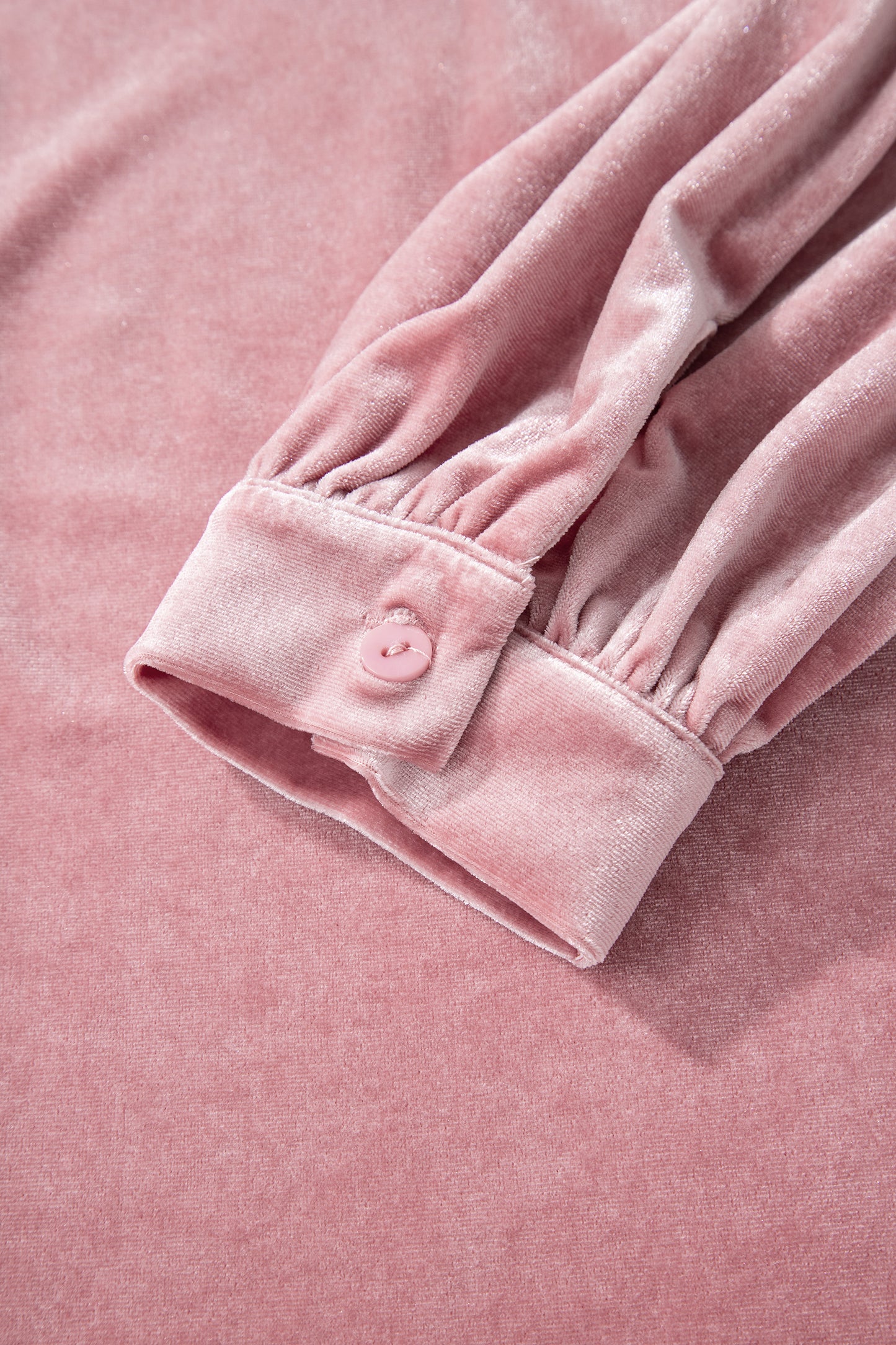 Fushia Solid Color Velvet Ribbon Bow Knot Long Sleeve Blouse-Tops/Blouses & Shirts-[Adult]-[Female]-2022 Online Blue Zone Planet