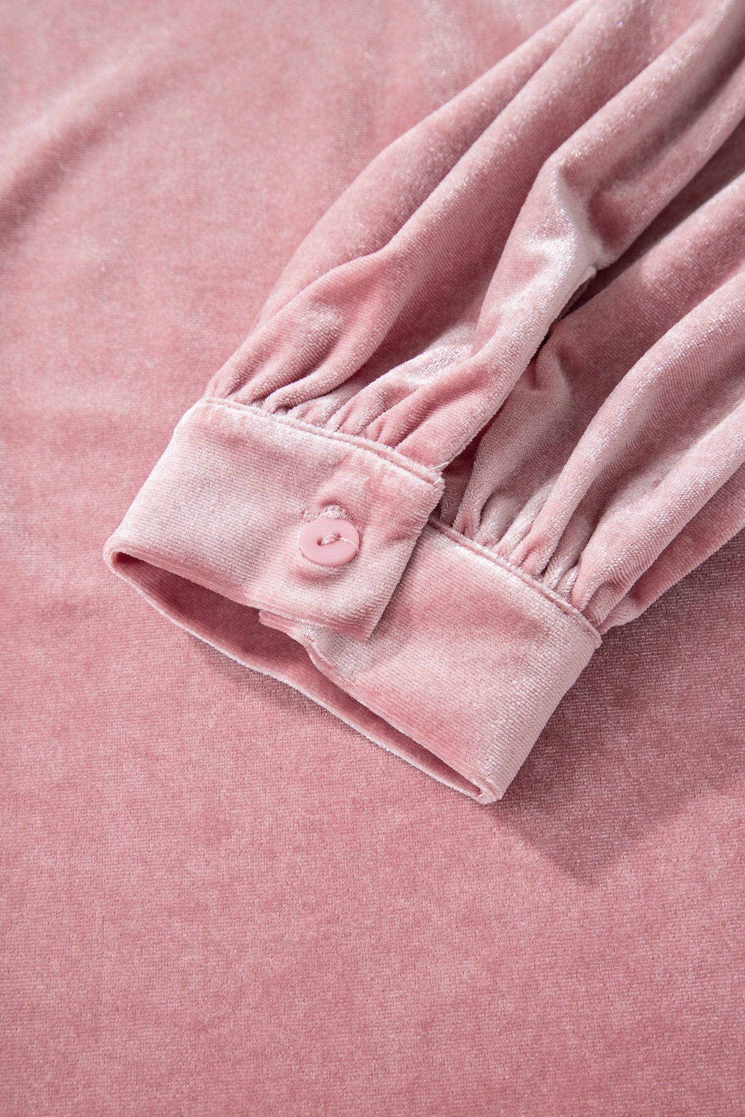 Fushia Solid Color Velvet Ribbon Bow Knot Long Sleeve Blouse-Tops/Blouses & Shirts-[Adult]-[Female]-2022 Online Blue Zone Planet