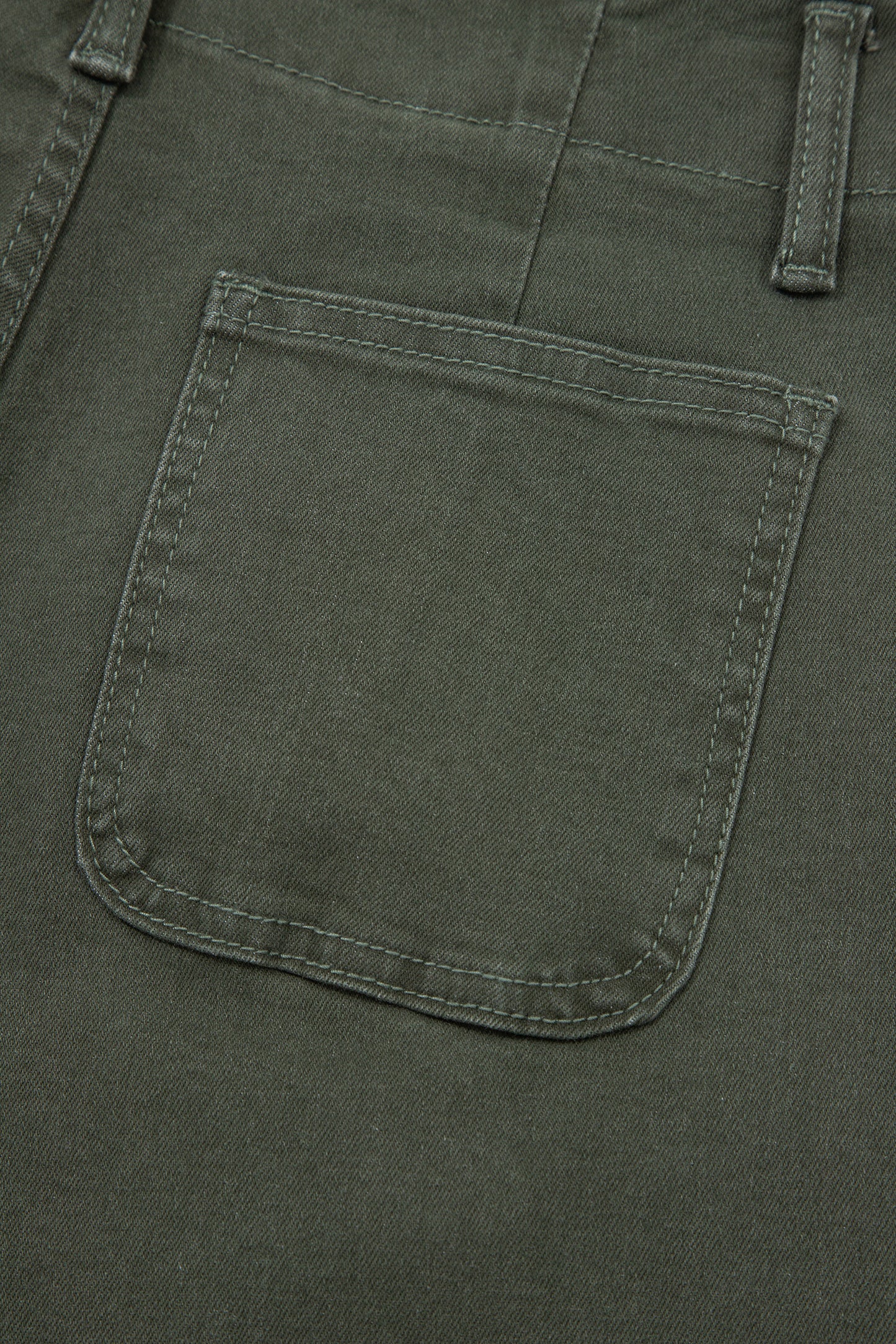 Mist Green 2-Button High Waist Flared Bottom Jeans