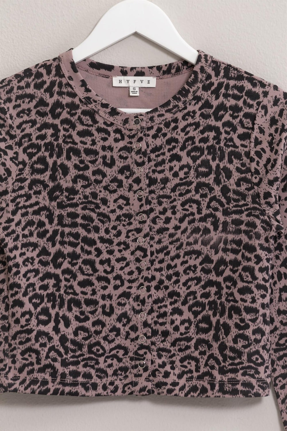 HYFVE Animal Print Snap Down Crop Cardigan-TOPS / DRESSES-[Adult]-[Female]-2022 Online Blue Zone Planet