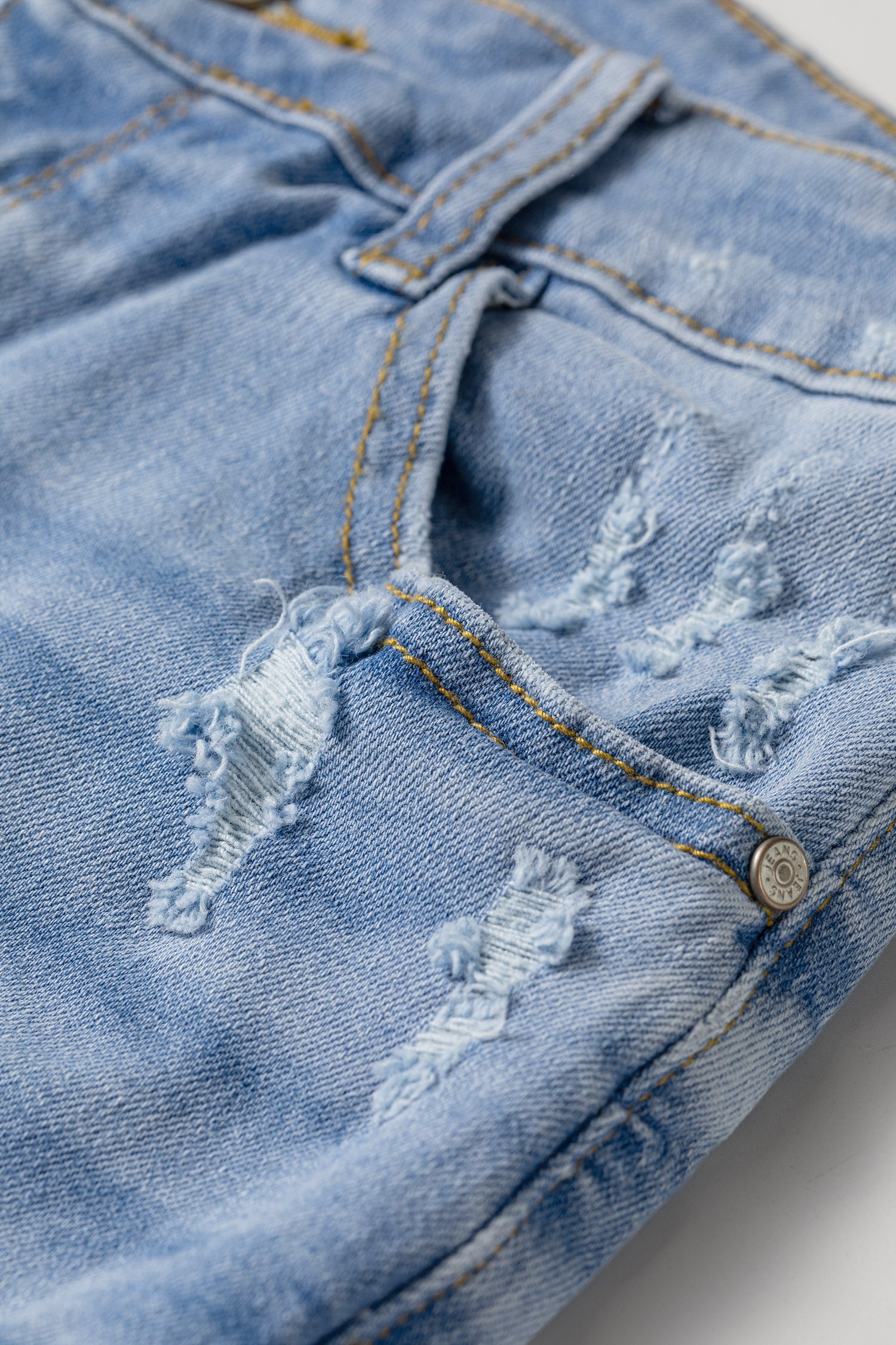 Beau Blue Asymmetric Raw Hem Distressed Whiskery Denim Shorts-Bottoms/Denim Shorts-[Adult]-[Female]-2022 Online Blue Zone Planet