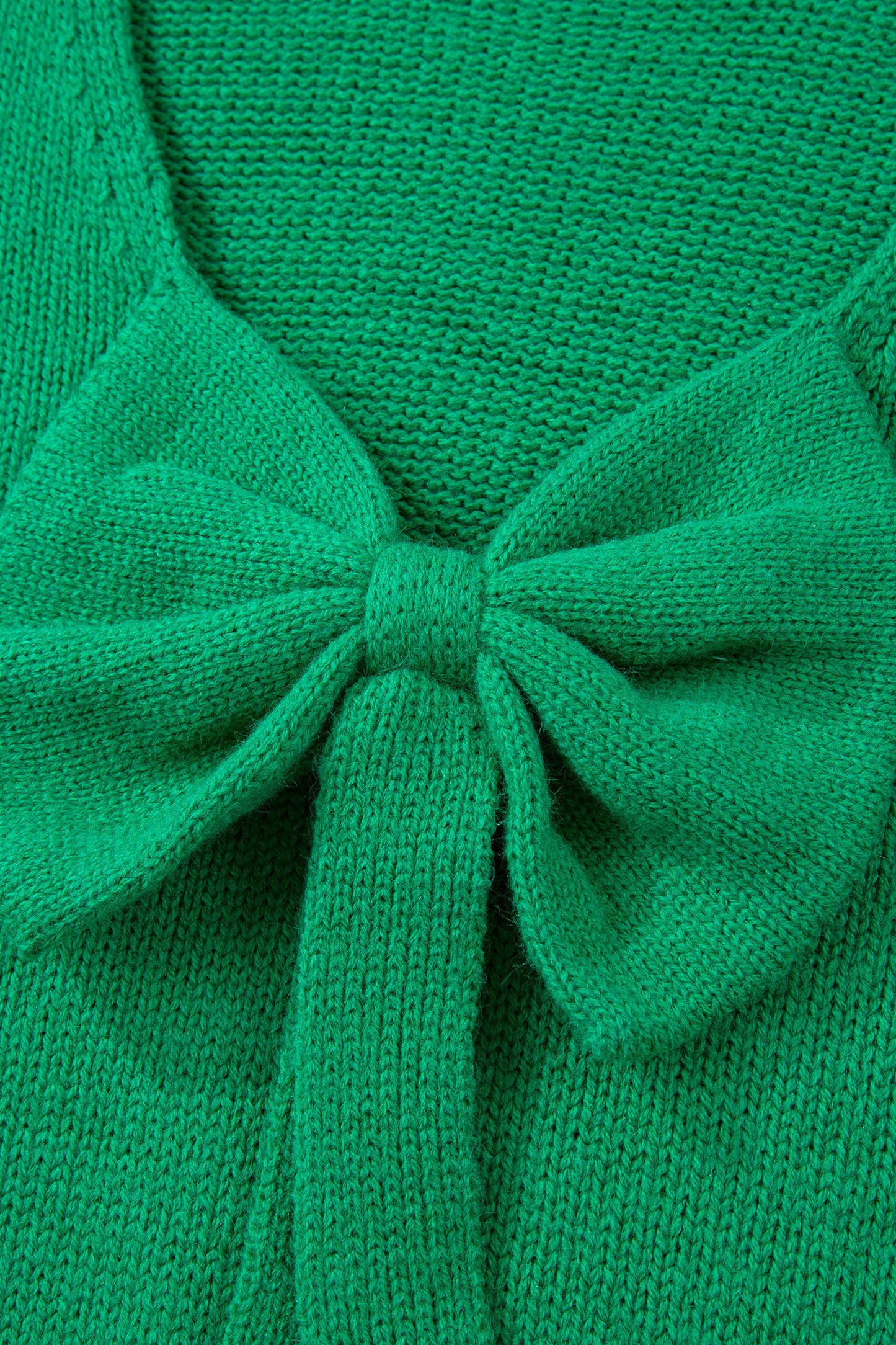 Bright Green Festive Bow Backless Bubble Sleeve Sweater-TOPS / DRESSES-[Adult]-[Female]-2022 Online Blue Zone Planet