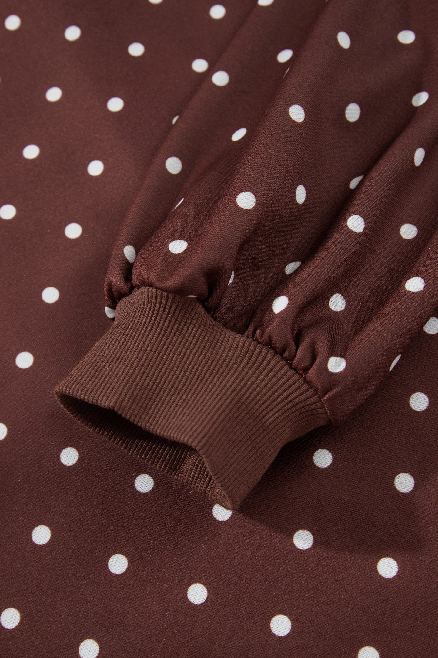 Pink Polka Dot Print Metal Button Collar Casual Pullover Sweatshirt-Tops/Sweatshirts & Hoodies-[Adult]-[Female]-2022 Online Blue Zone Planet