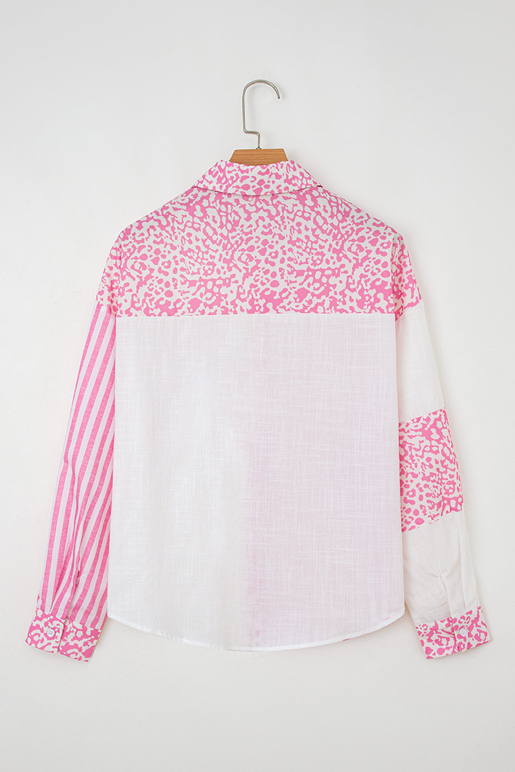 Pink Leopard Striped Western Casual Shirt-Tops/Blouses & Shirts-[Adult]-[Female]-2022 Online Blue Zone Planet