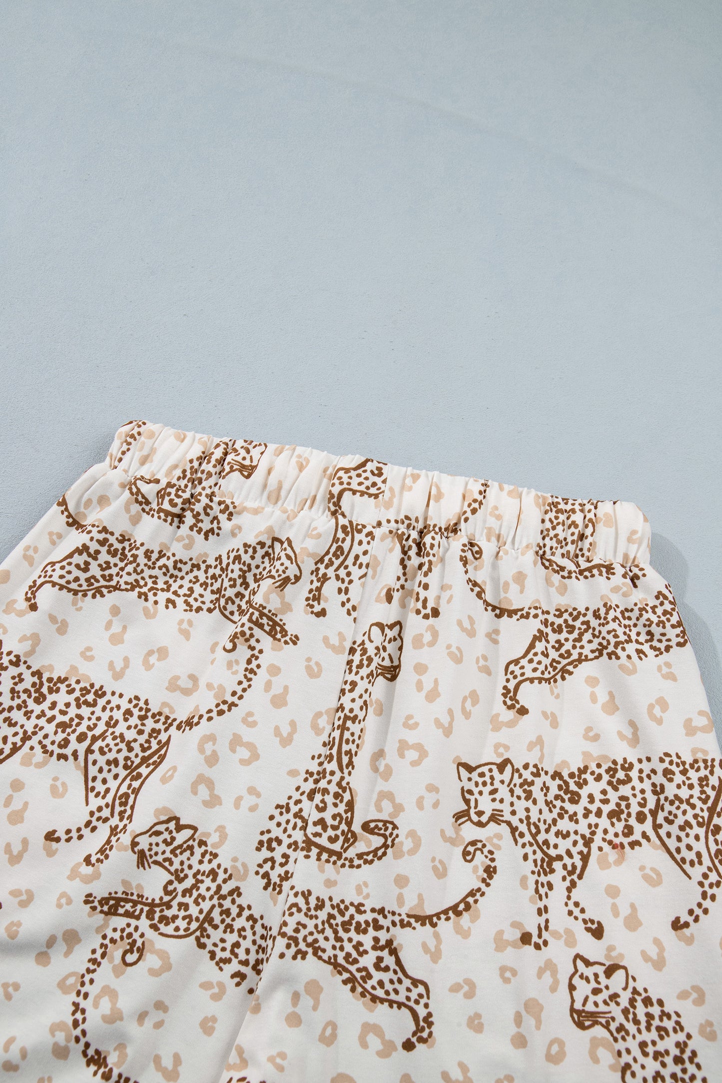 Yellow Leopard Print Colorblock Pocket Placket Long Sleeve Lounge Set-Loungewear & Sleepwear/Loungewear-[Adult]-[Female]-2022 Online Blue Zone Planet